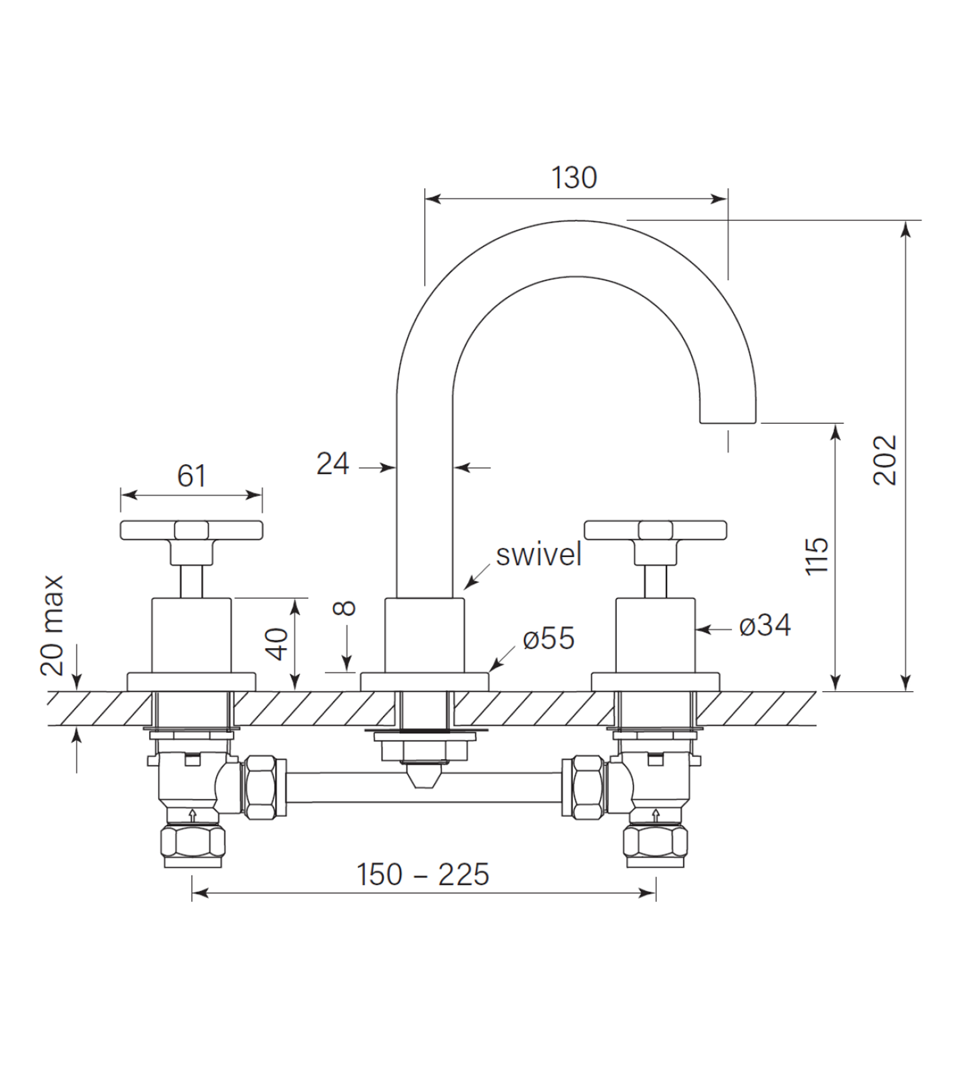 Faucet Strommen Chisel D Basin Set