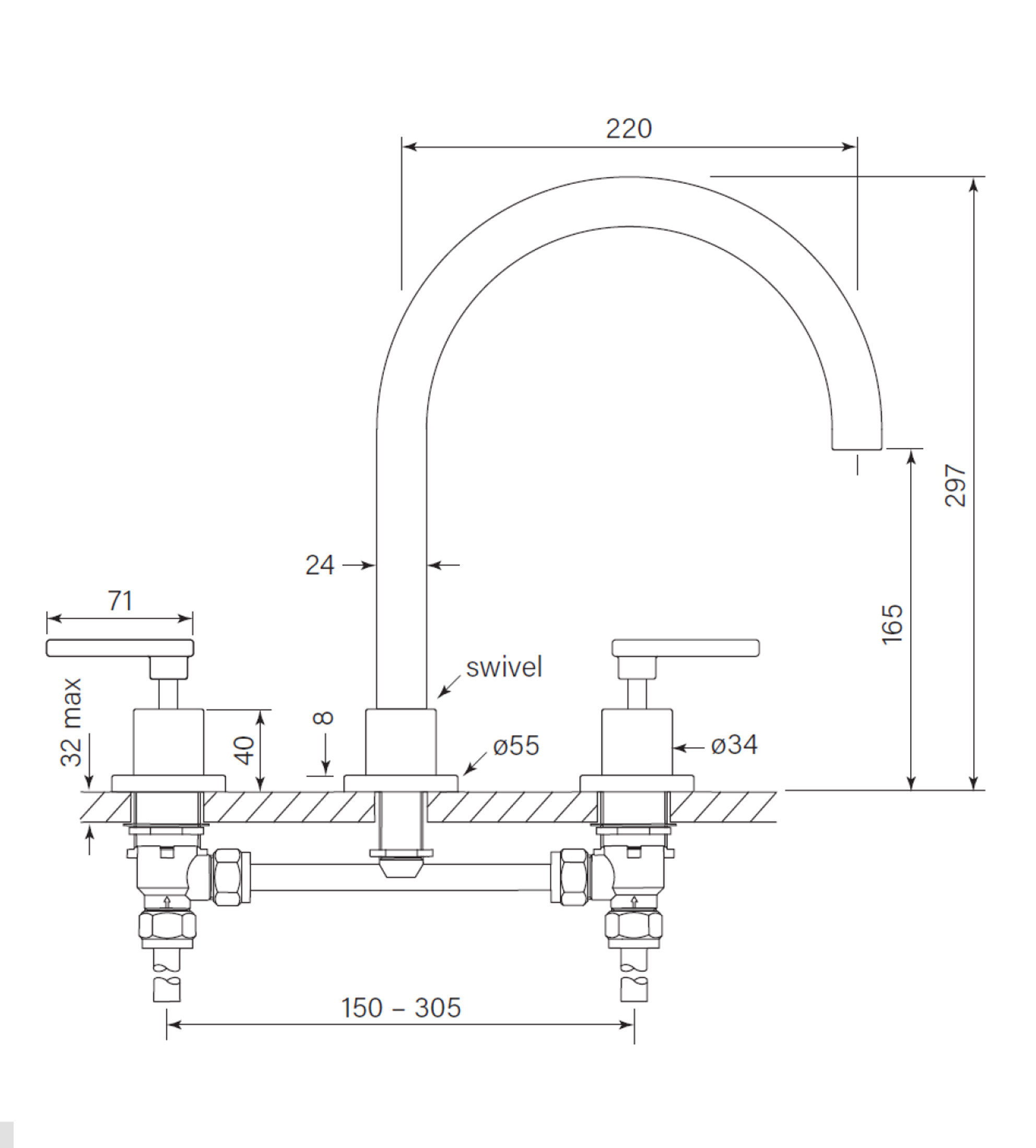 Faucet Strommen Chisel D Lever Sink Set Hob