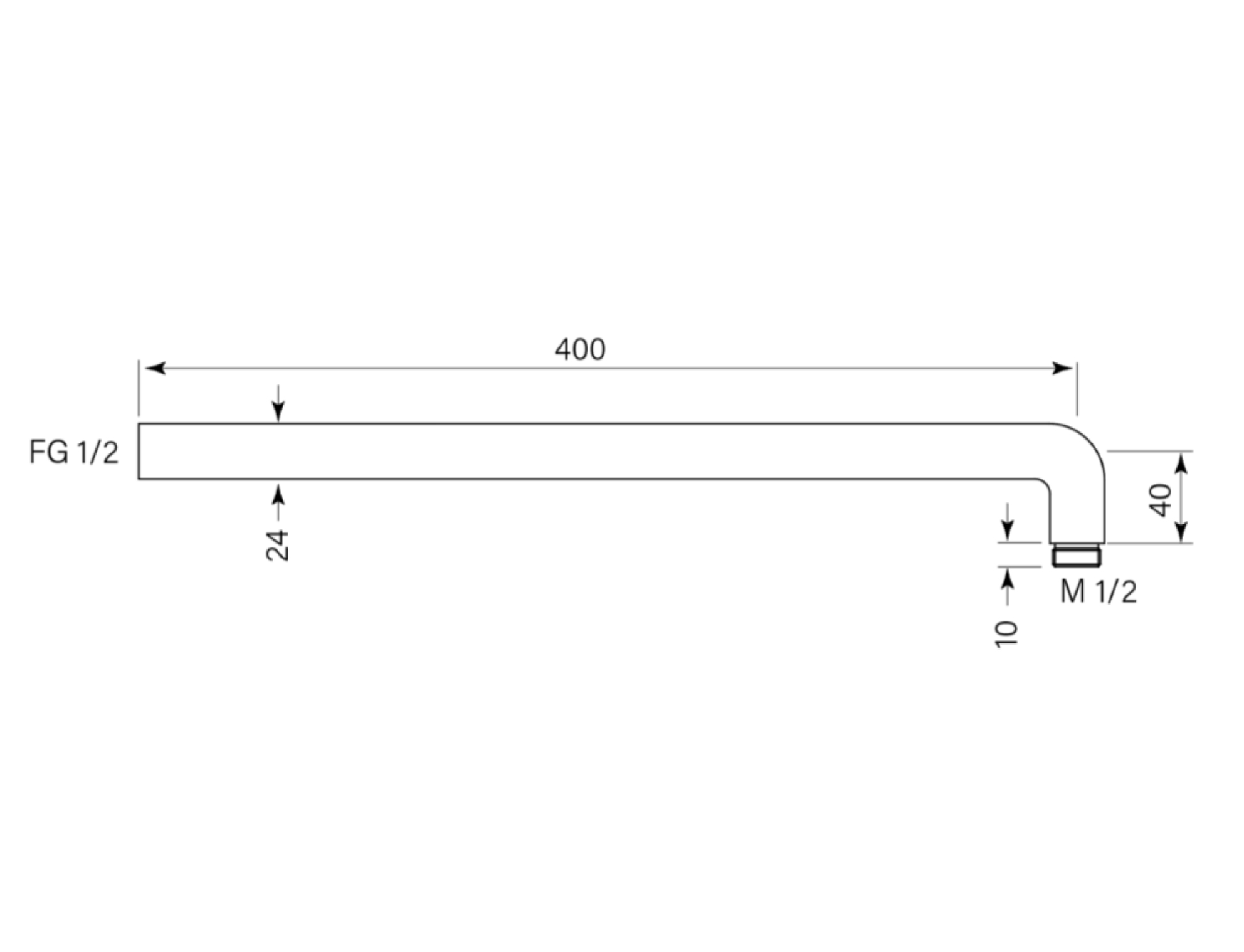 Faucet Strommen Pegasi M Shower Arm Straight 400