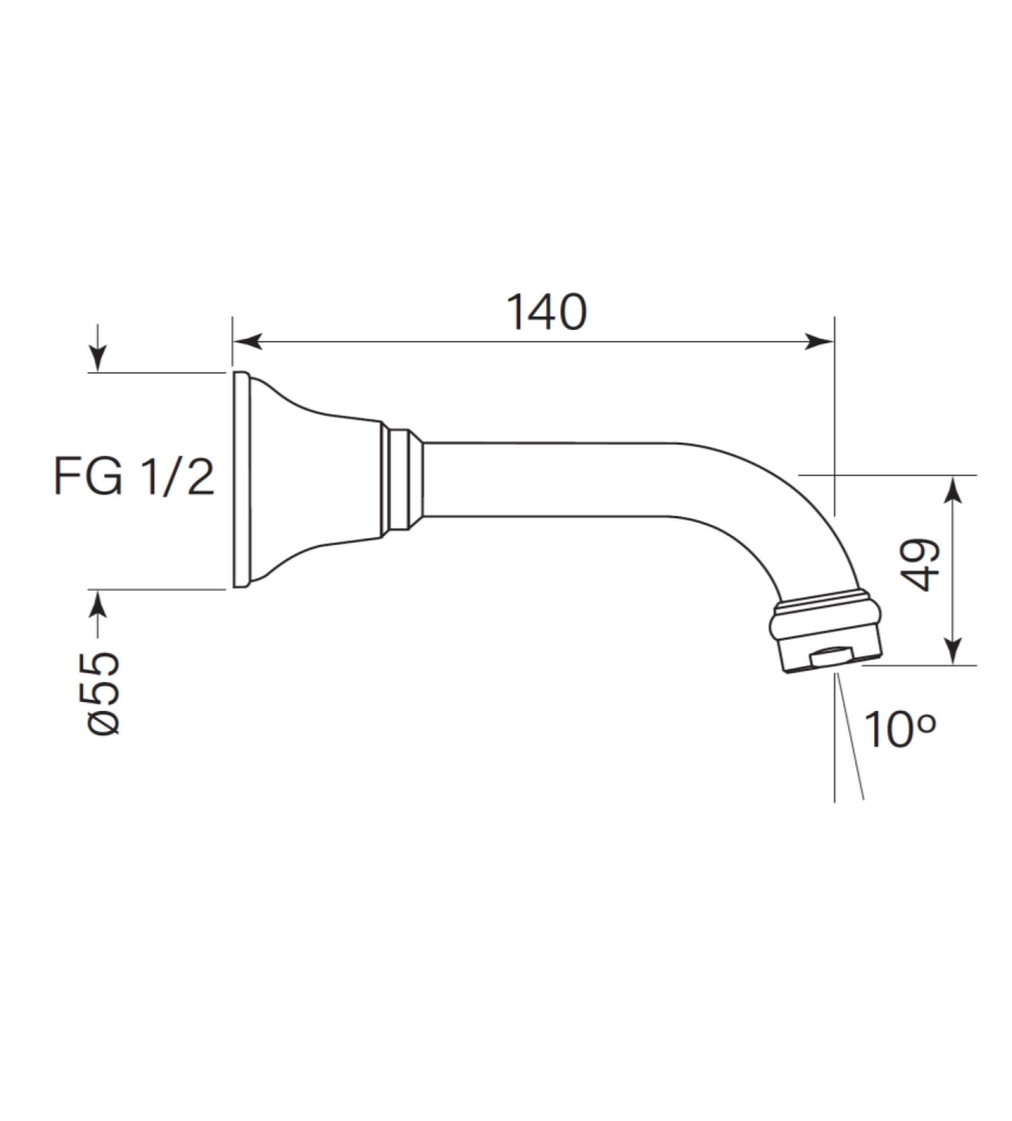 Faucet Strommen Cascade Bath Outlet 140