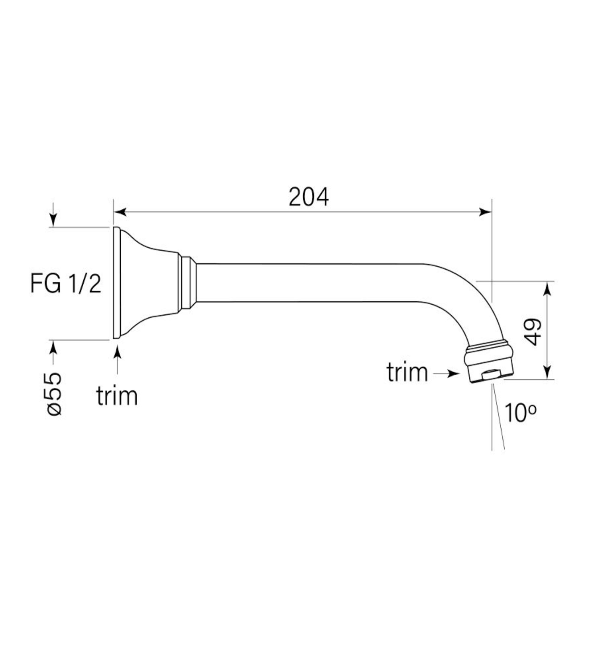 Faucet Strommen Cascade Bath Outlet, 200