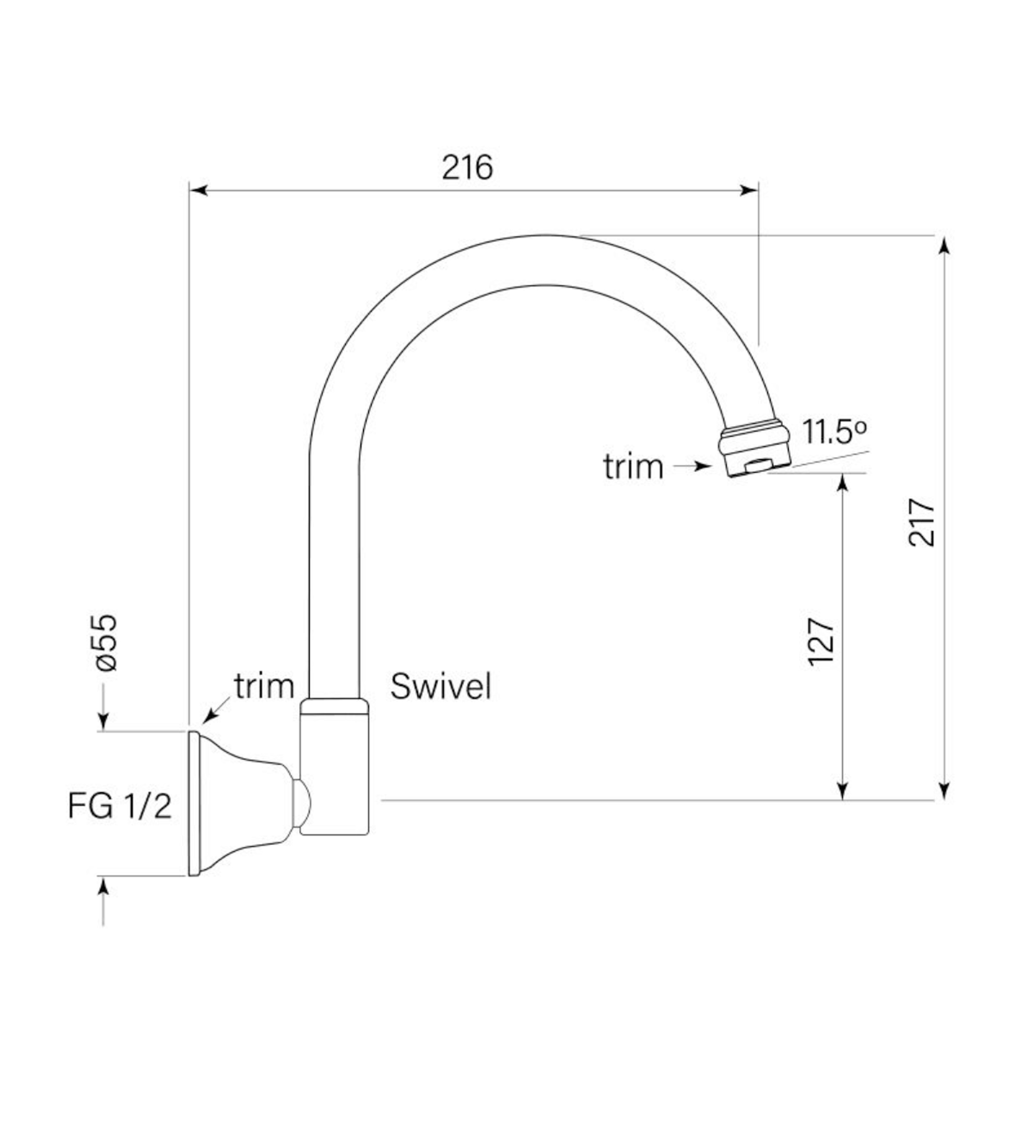 Faucet Strommen Cascade Sink Outlet, Wall