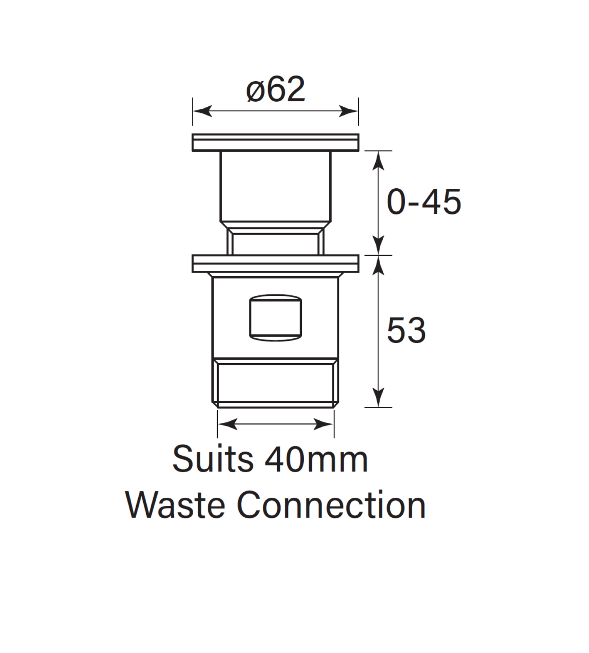 Faucet Strommen Basin Waste Pop Down 40mm