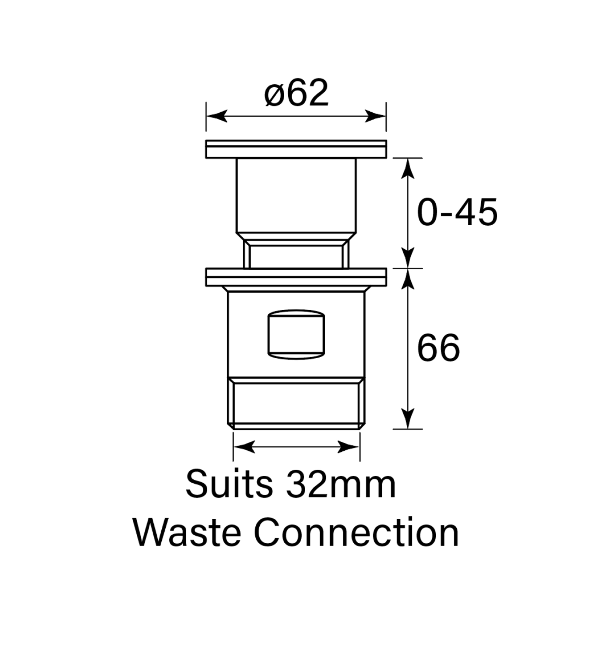 Faucet Strommen Basin Waste Pop Down 32mm