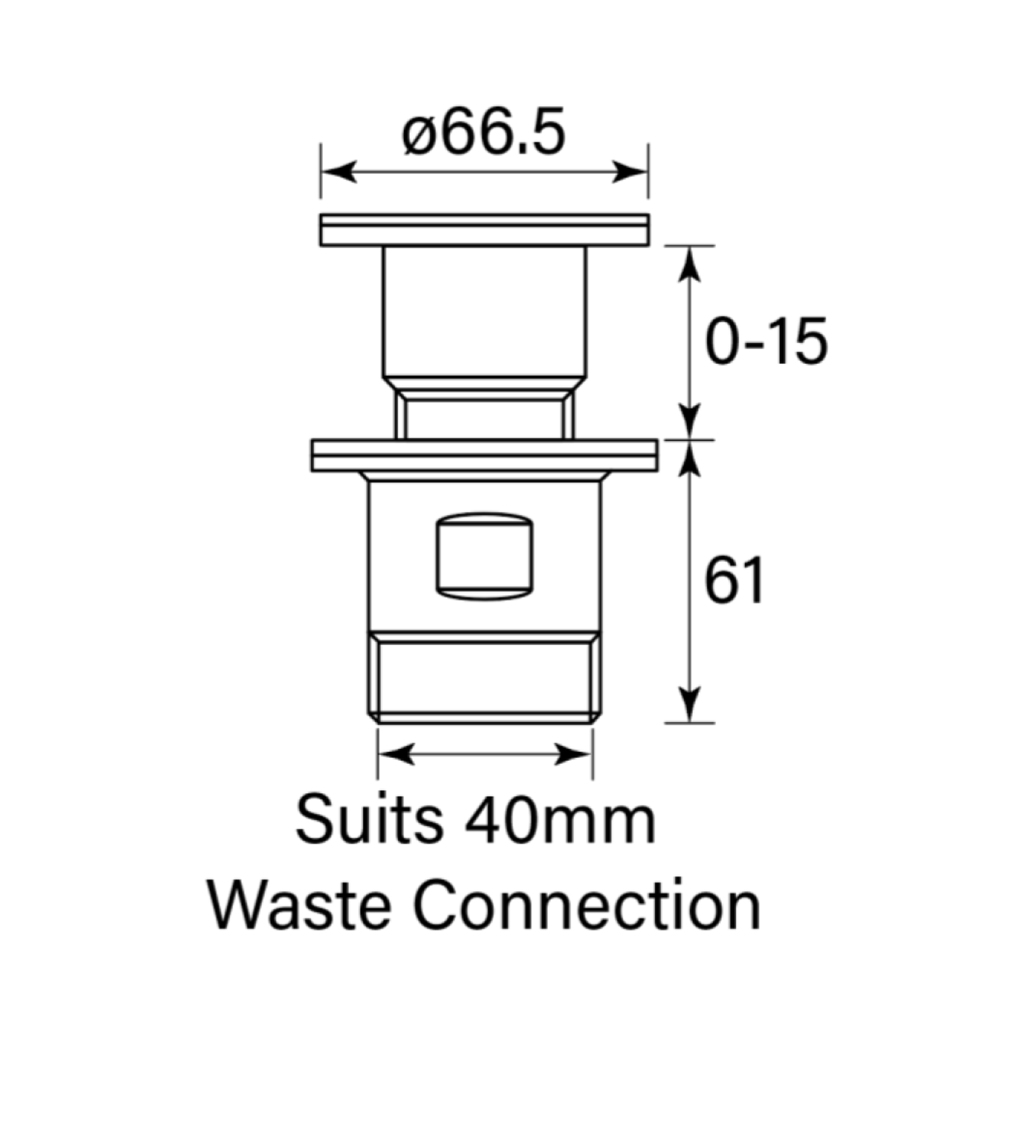 Faucet Strommen Bath Waste Pop Down 40mm
