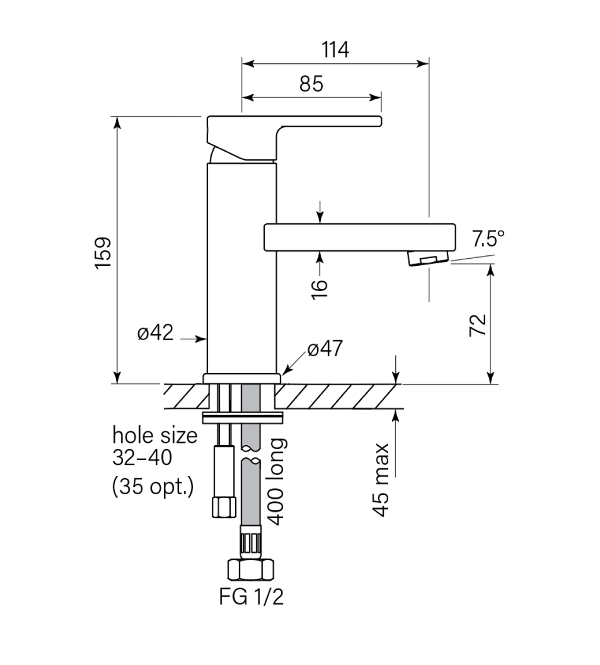 Faucet Strommen Zeos Basin Mixer