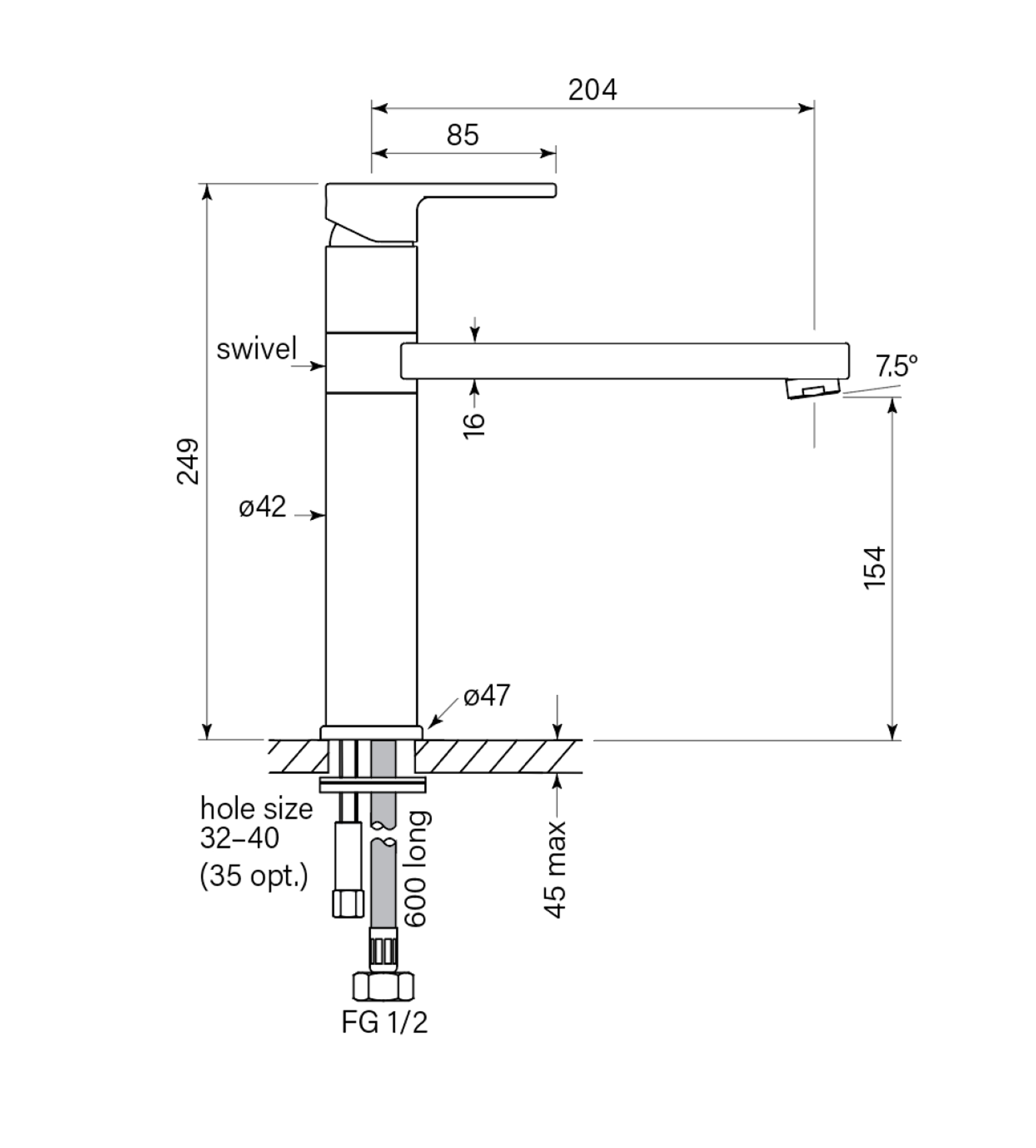 Faucet Strommen Zeos Sink Mixer