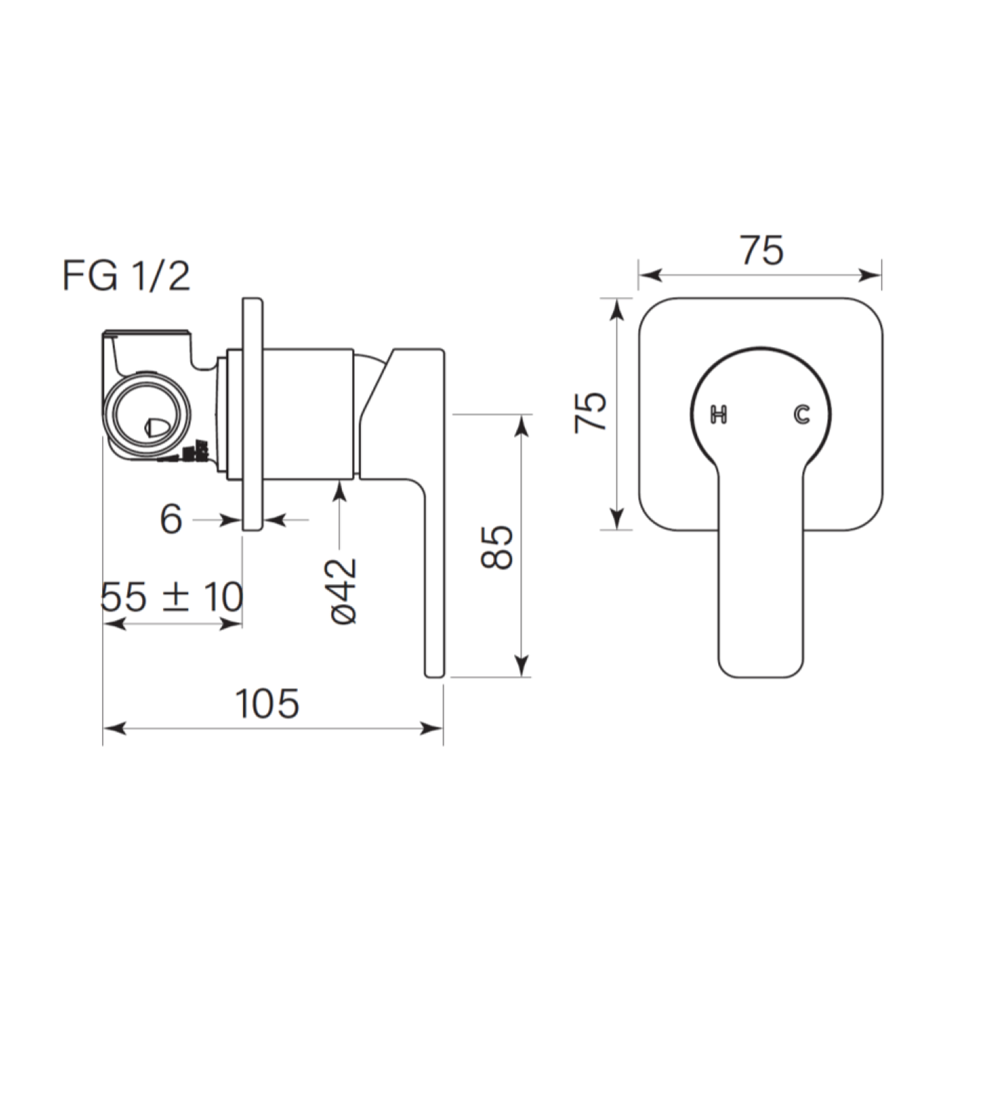 Faucet Strommen Zeos Wall Mixer