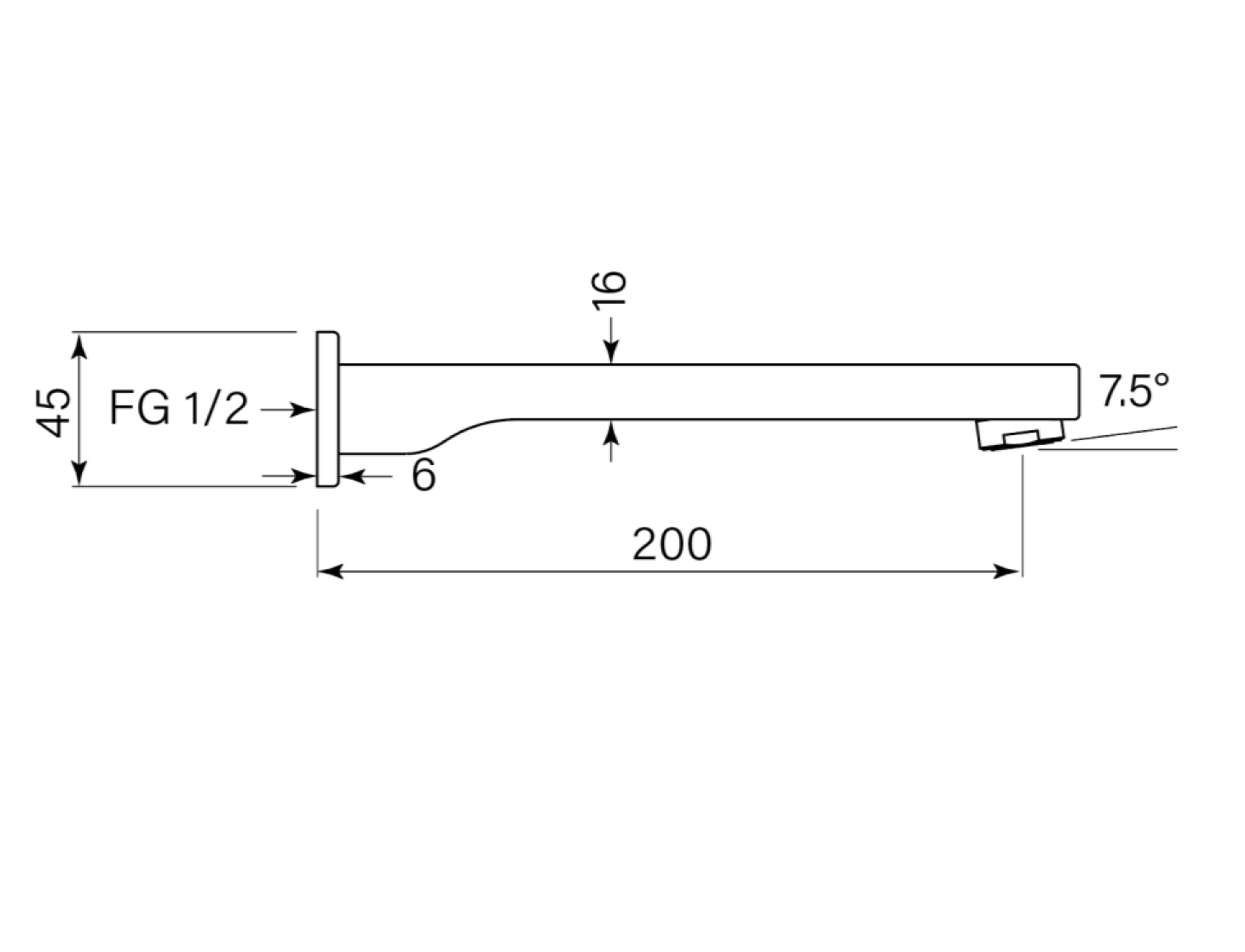 Faucet Strommen Zeos Bath Spout 200