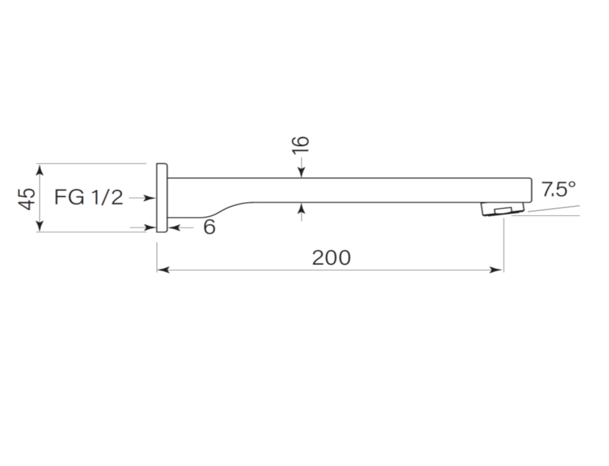 Faucet Strommen Zeos Basin Spout 200