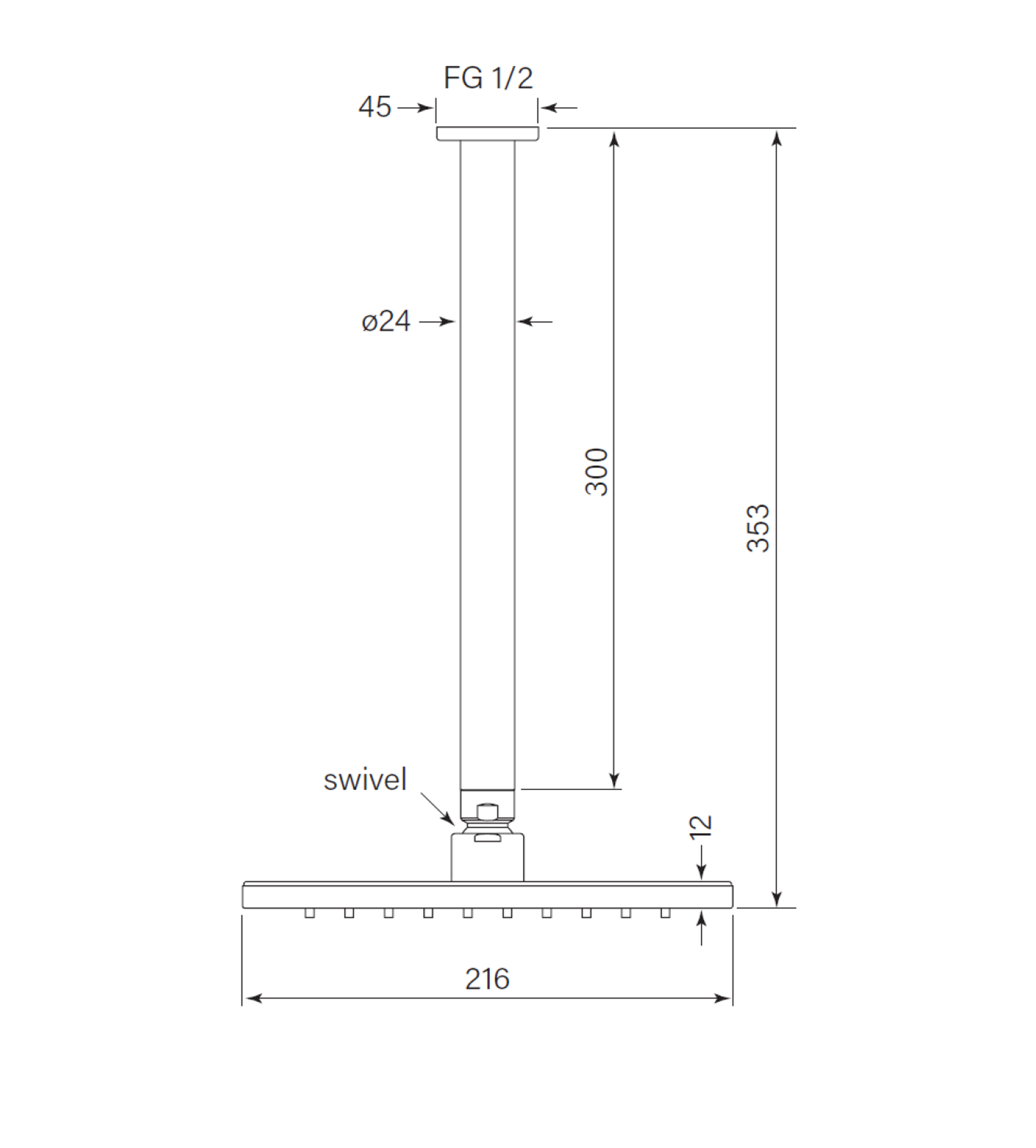 Faucet Strommen Zeos Ceiling Shower