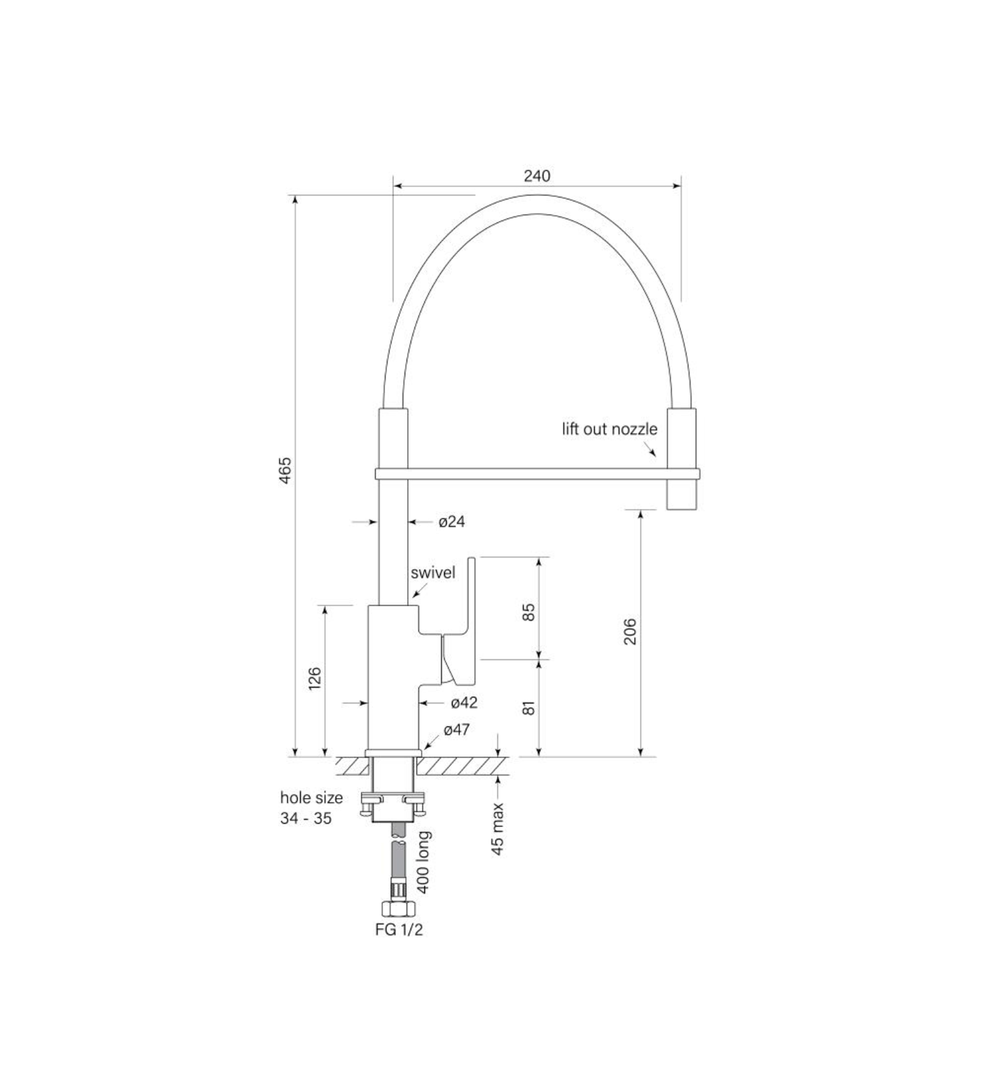 Faucet Strommen Zeos Sink Mixer Pull Down