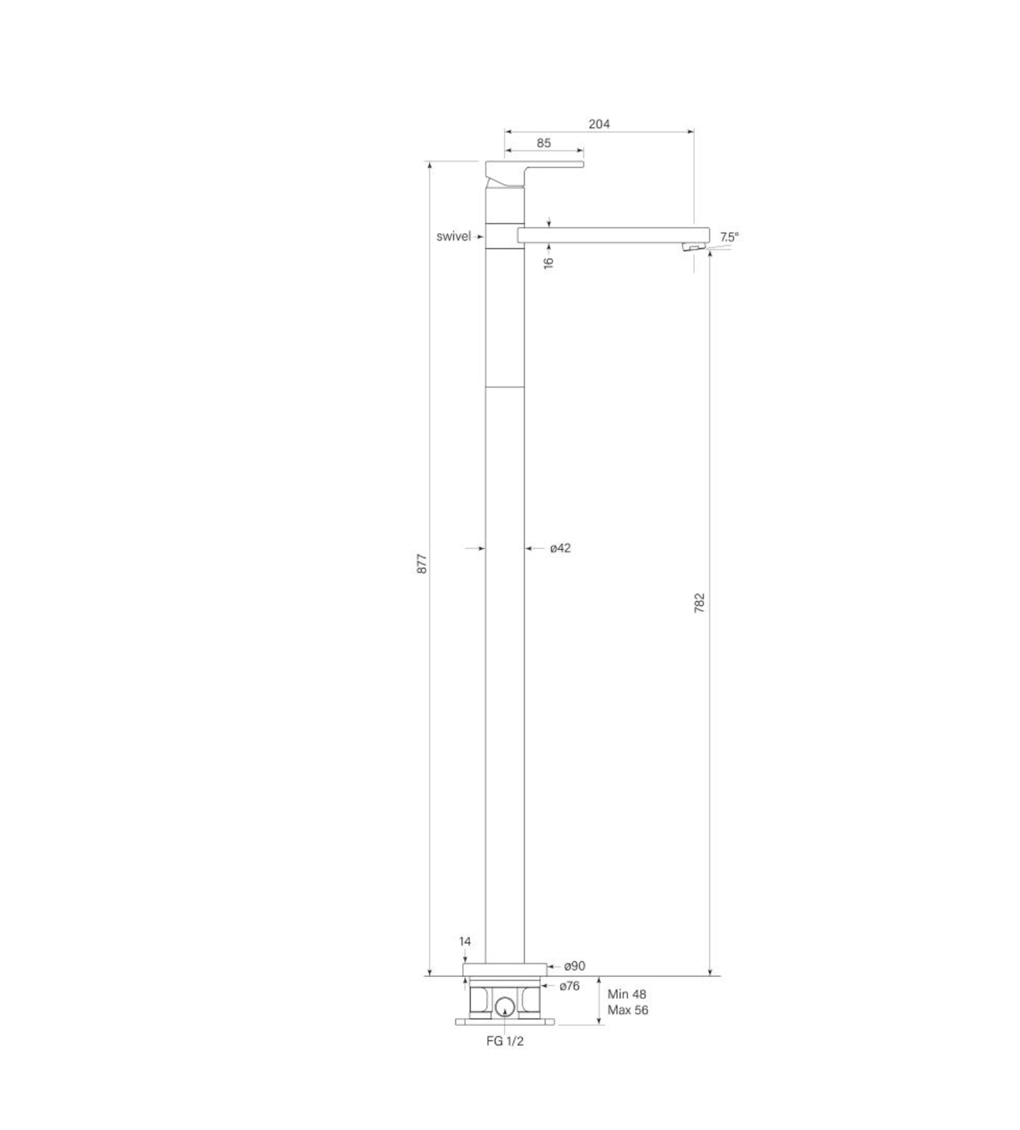 Faucet Strommen Zeos Floor Bath Mixer