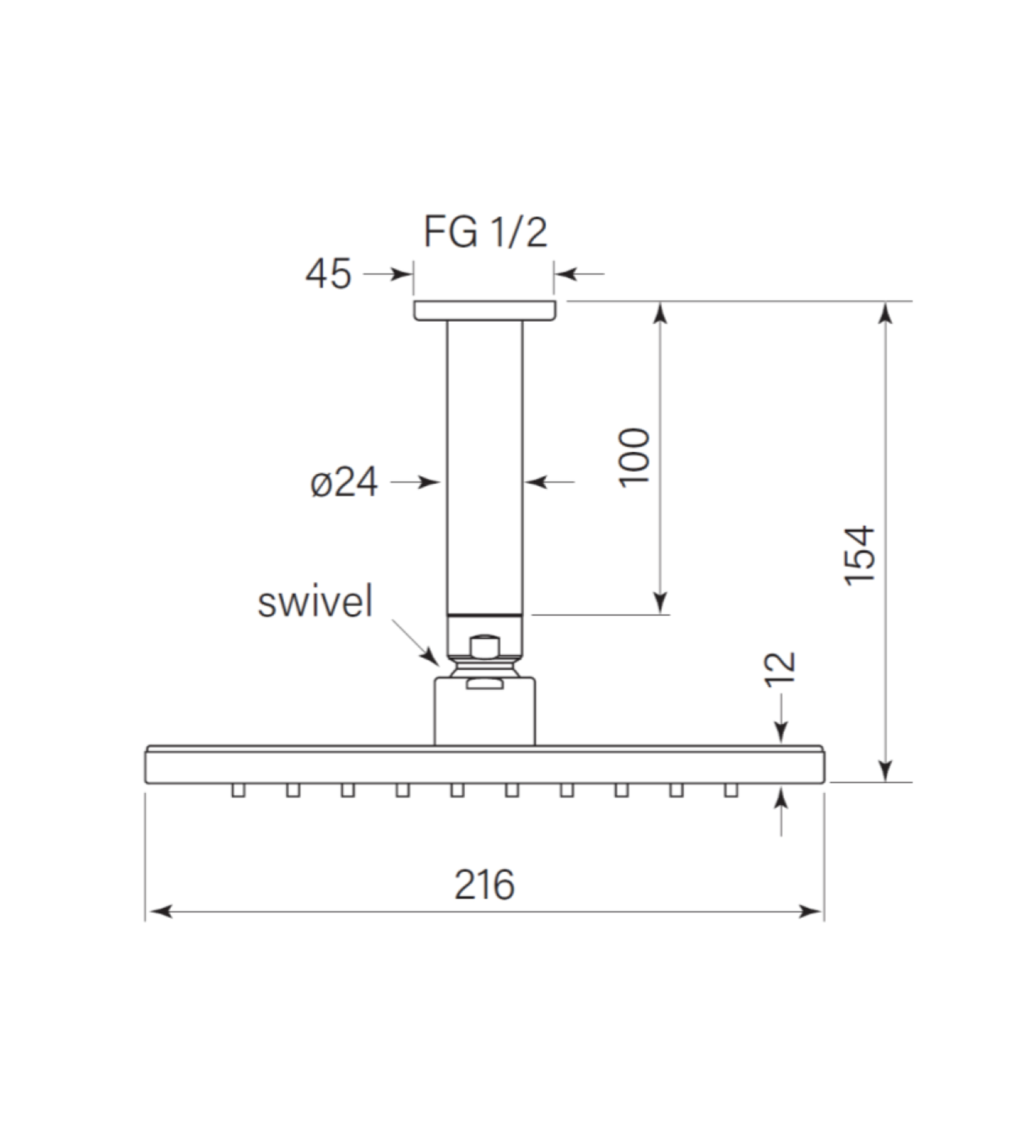 Faucet Strommen Zeos Ceiling Shower 100drop