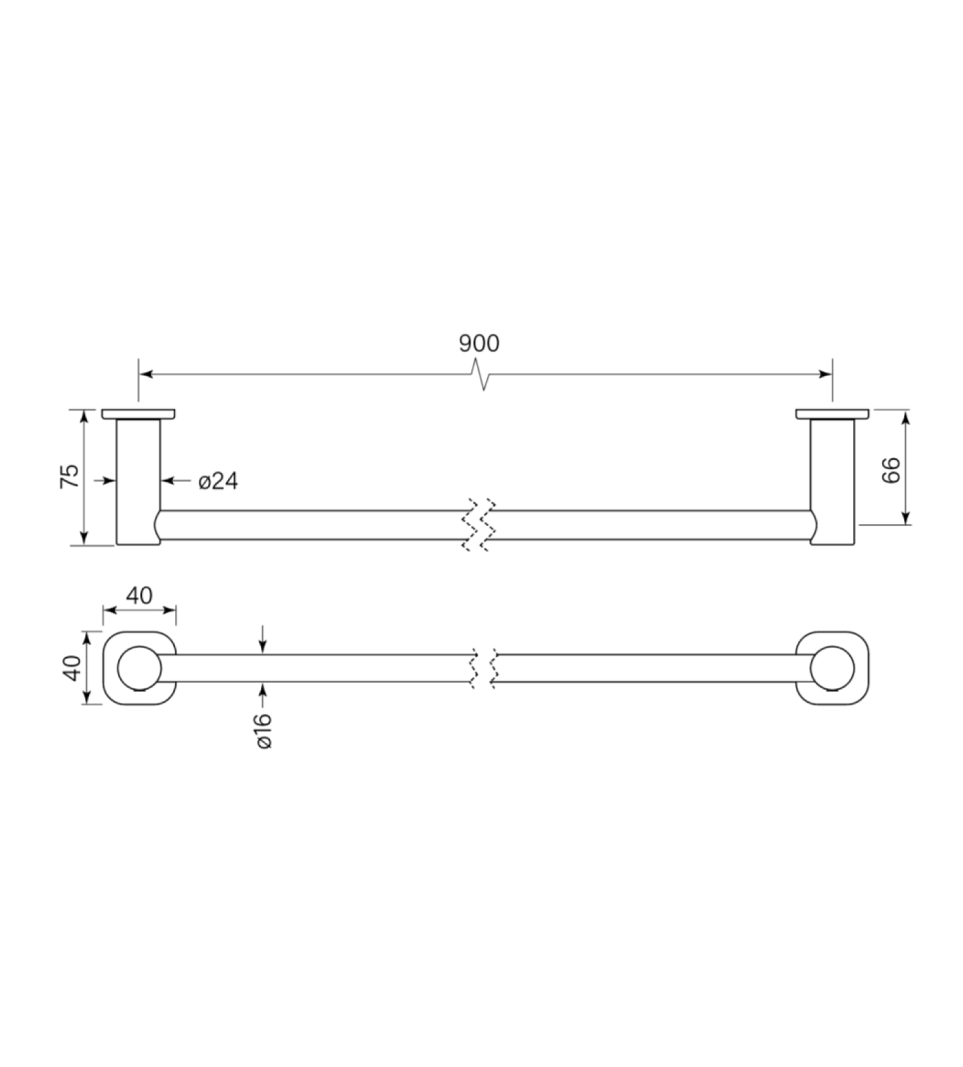 Faucet Strommen Zeos Towel Rail Single 900