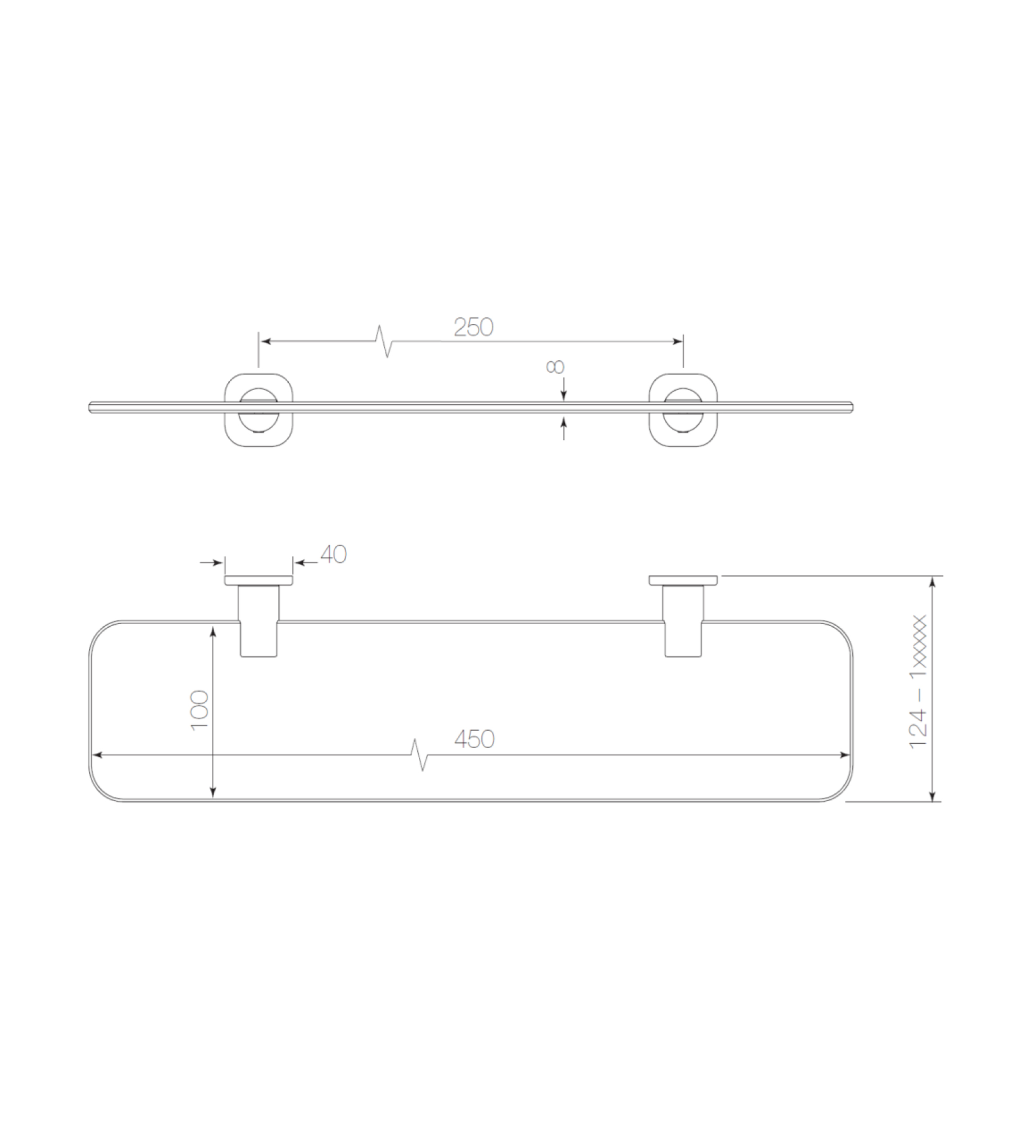 Faucet Strommen Zeos Glass Shelf
