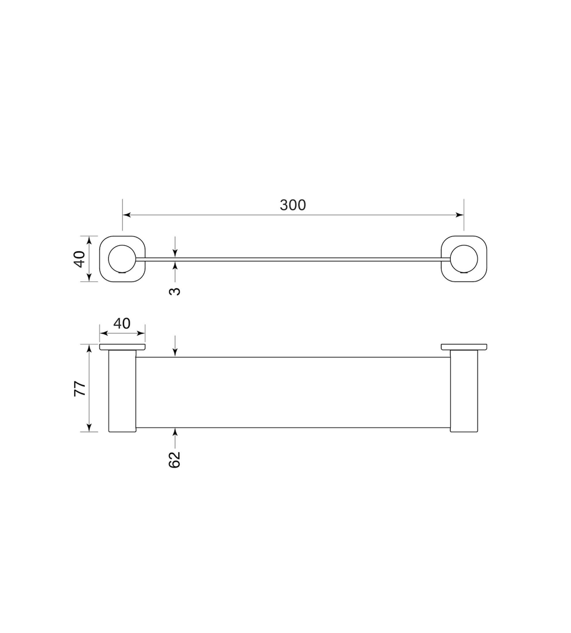 Faucet Strommen Zeos Shower Shelf, Metal 300 Narrow