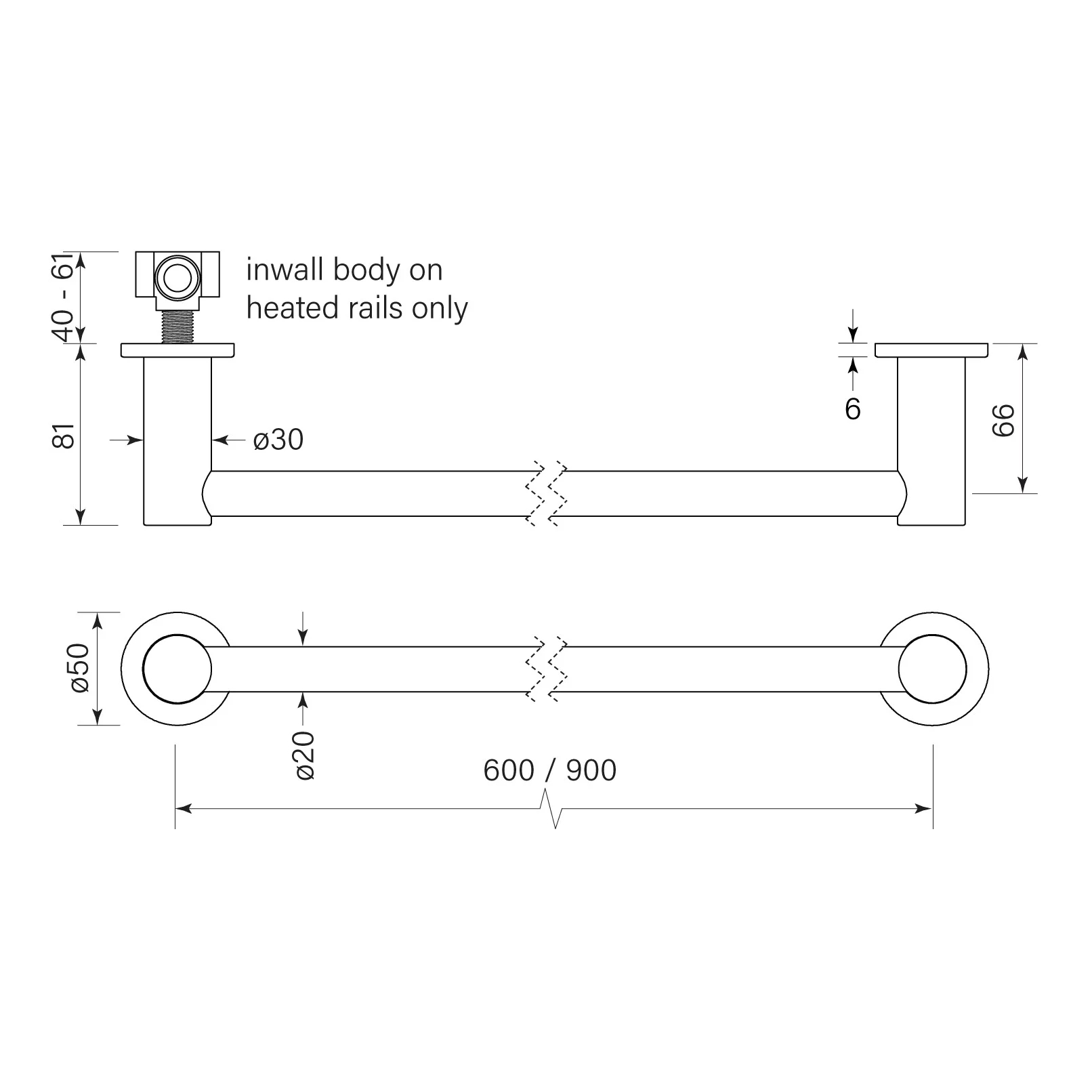 Faucet Strommen Pegasi Heated Rail 900