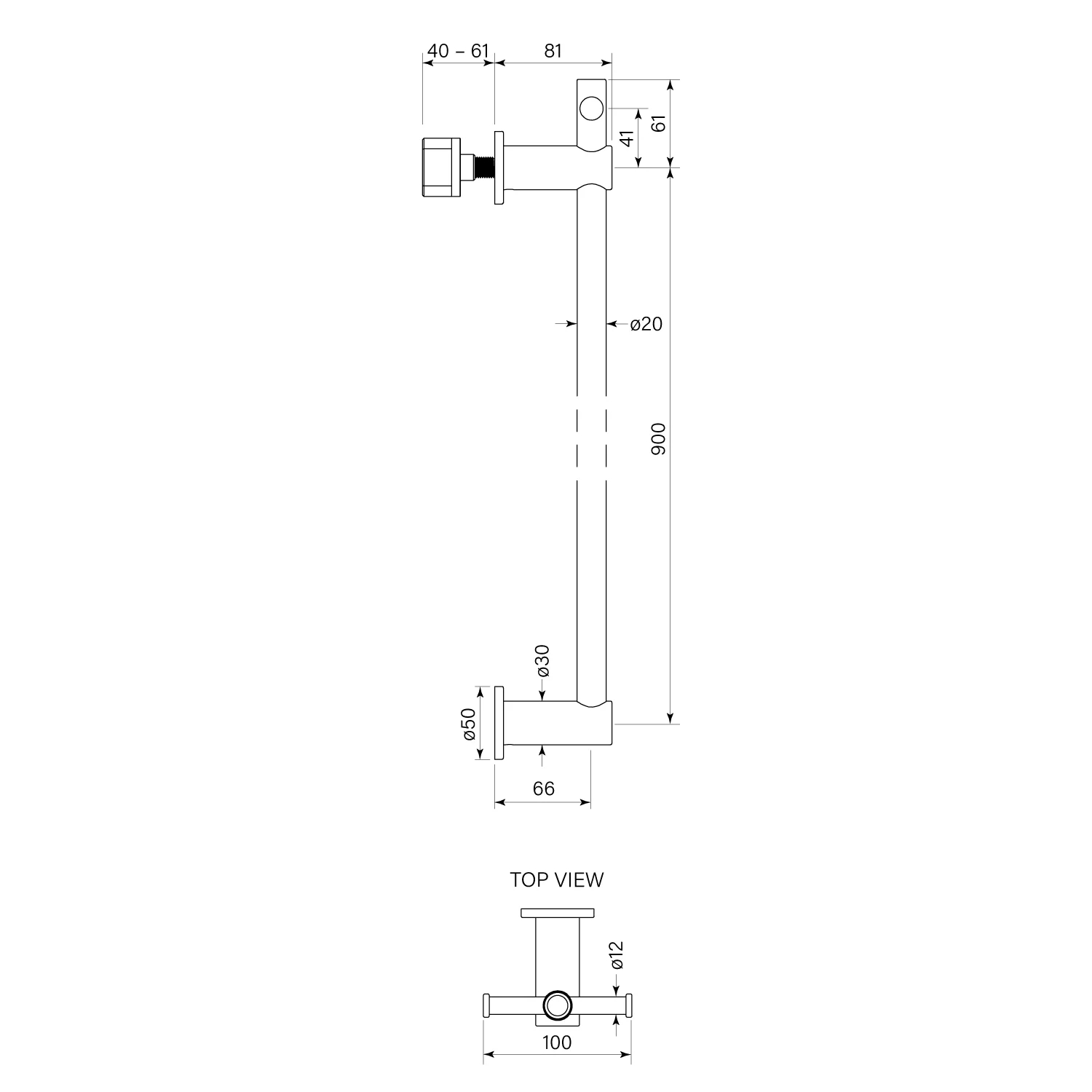 Faucet Strommen Pegasi Vertical Heated Rail w. Tbar