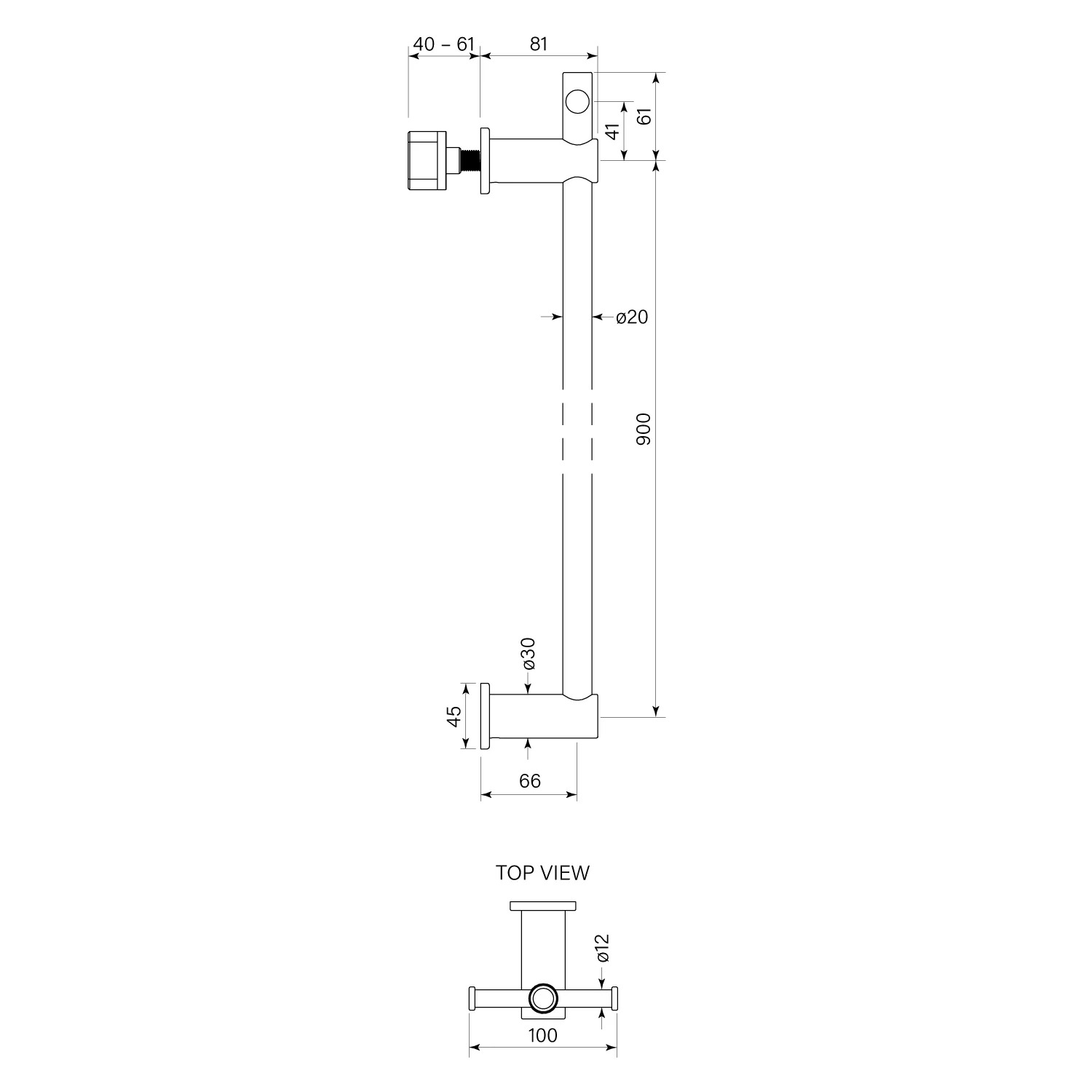 Faucet Strommen Zeos Vertical Heated Rail w. Tbar