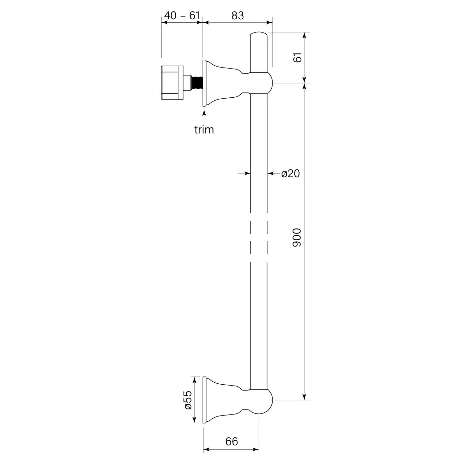 Faucet Strommen Cascade Vertical Heated Rail
