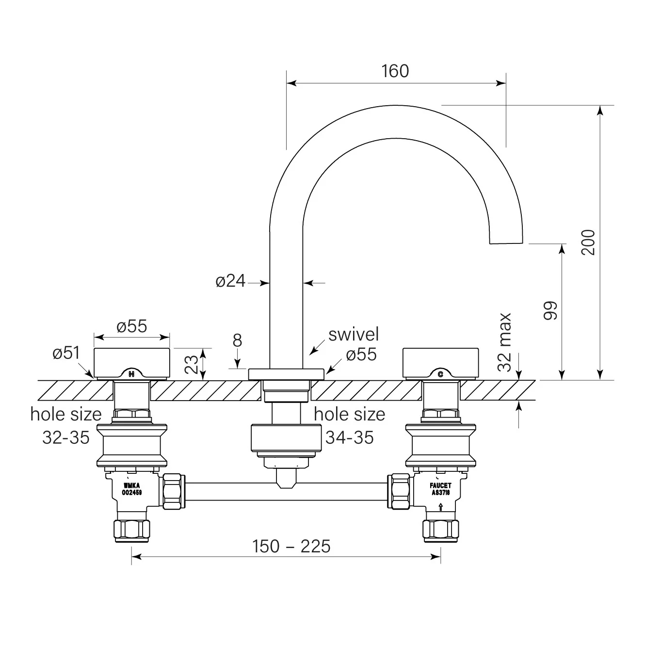 Faucet Strommen Zero Basin Set Smooth