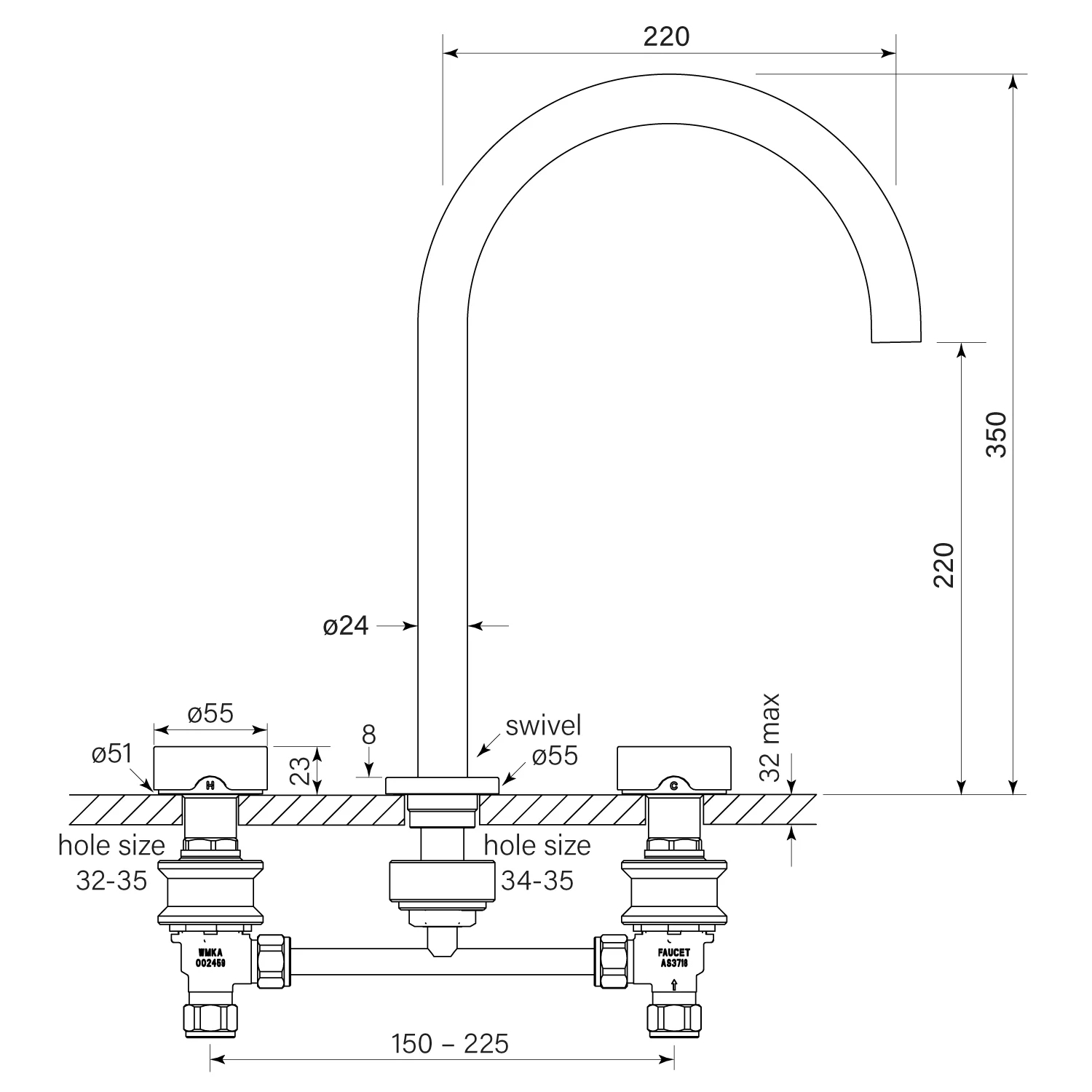 Faucet Strommen Zero Sink Set Smooth