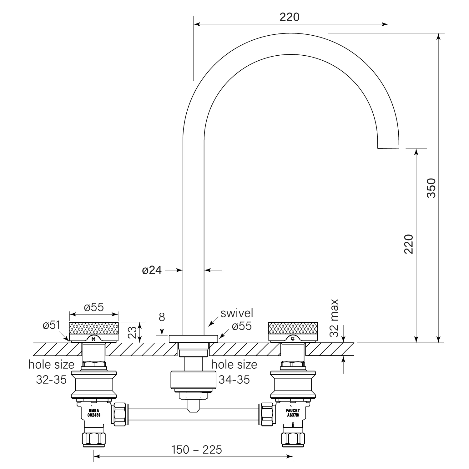 Faucet Strommen Zero Sink Set Knurl