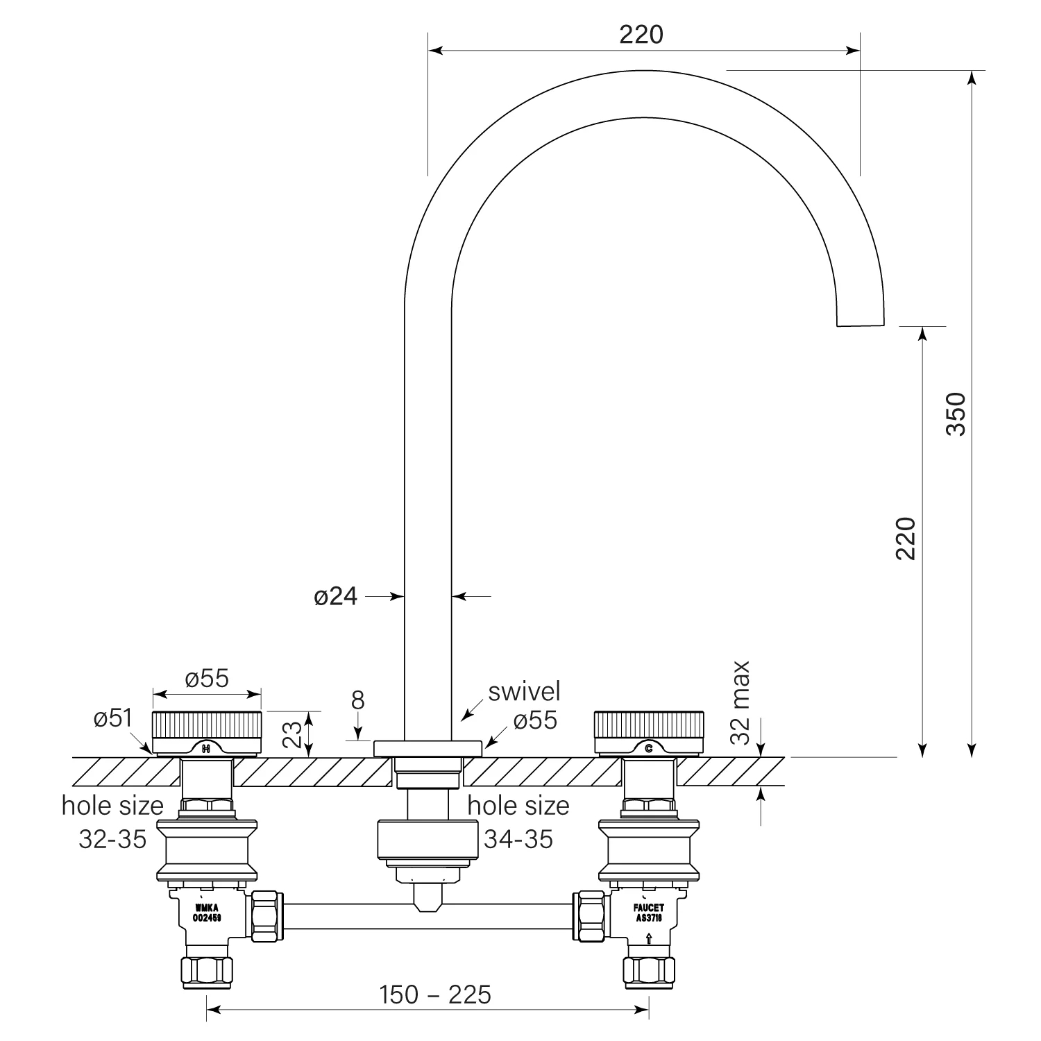 Faucet Strommen Zero Sink Set Flute