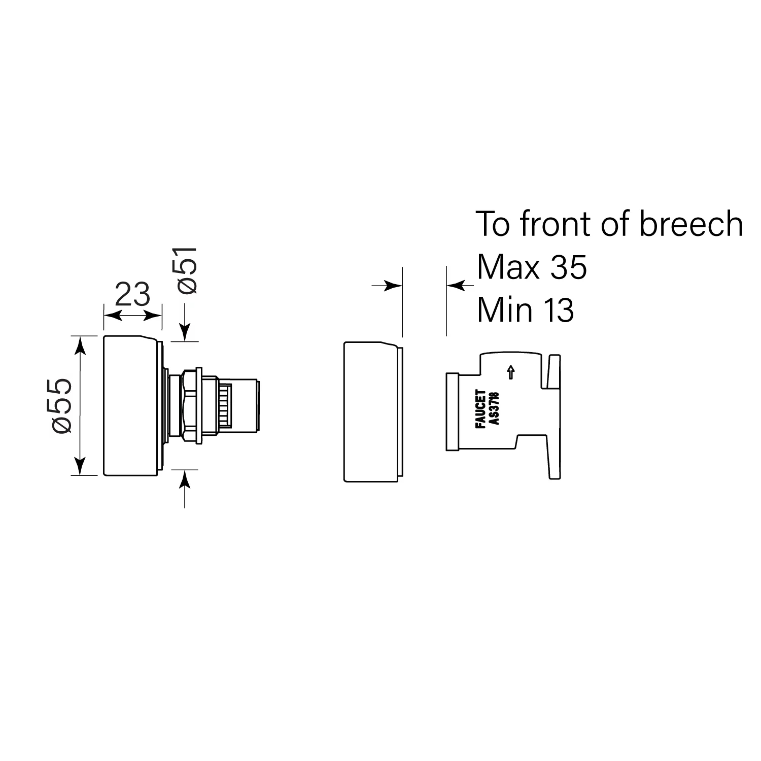Faucet Strommen Zero Wall Top Assy pr Smooth