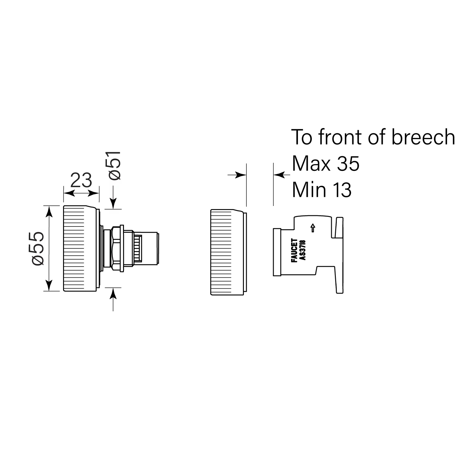 Faucet Strommen Zero Wall Top Assy pr Flute