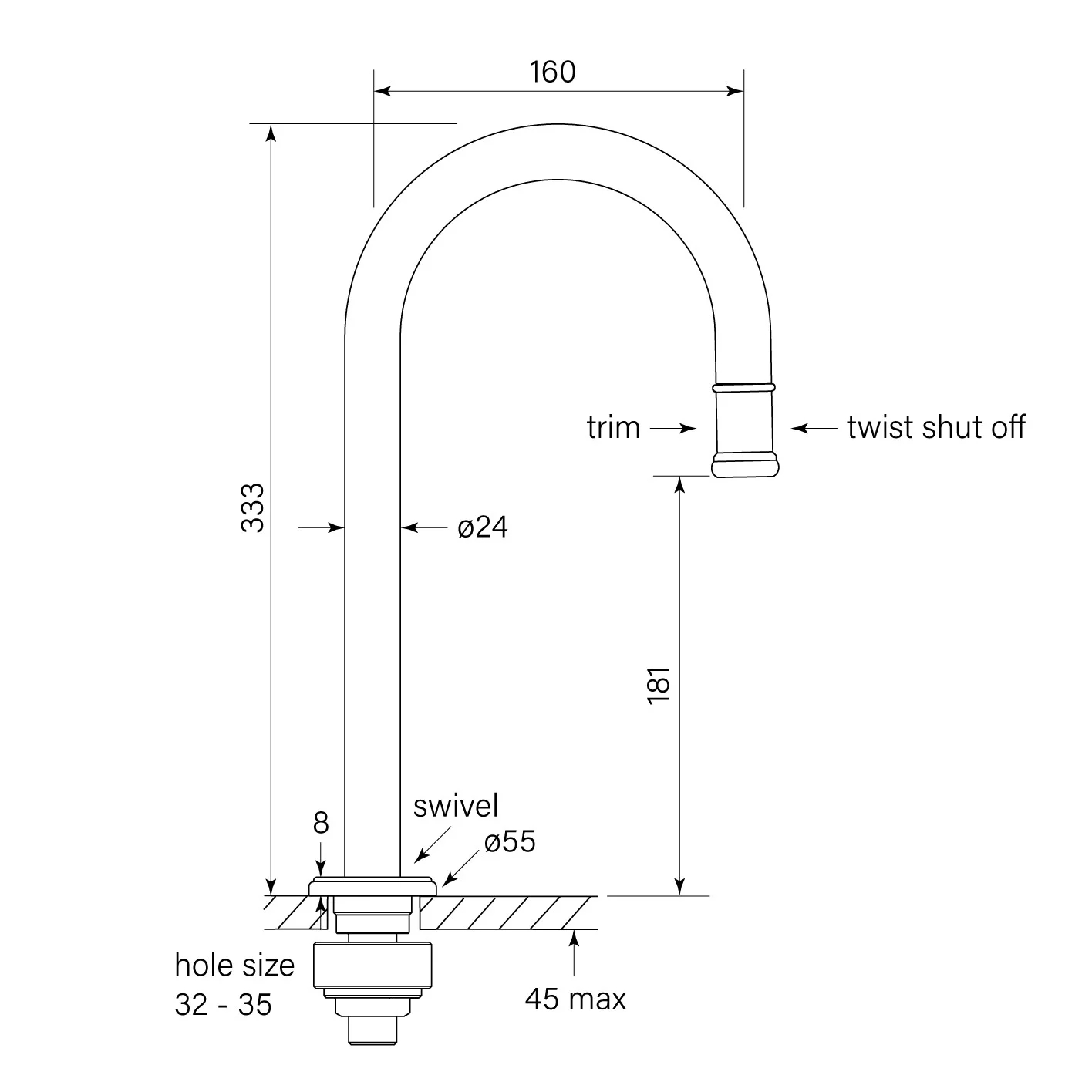 Faucet Strommen Cascade Prep Tap