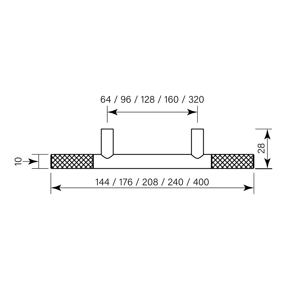 Faucet Strommen Bar Pull End Knurl 208 (128hs)