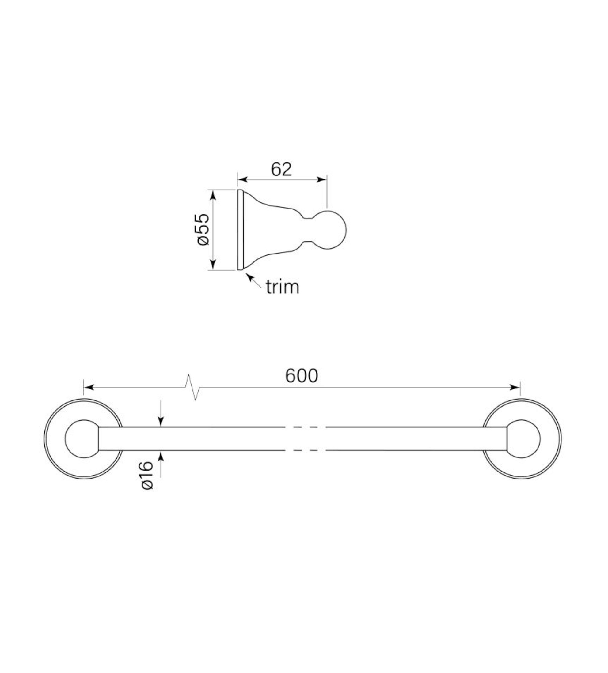 Faucet Strommen Cascade Towel Rail Single 600
