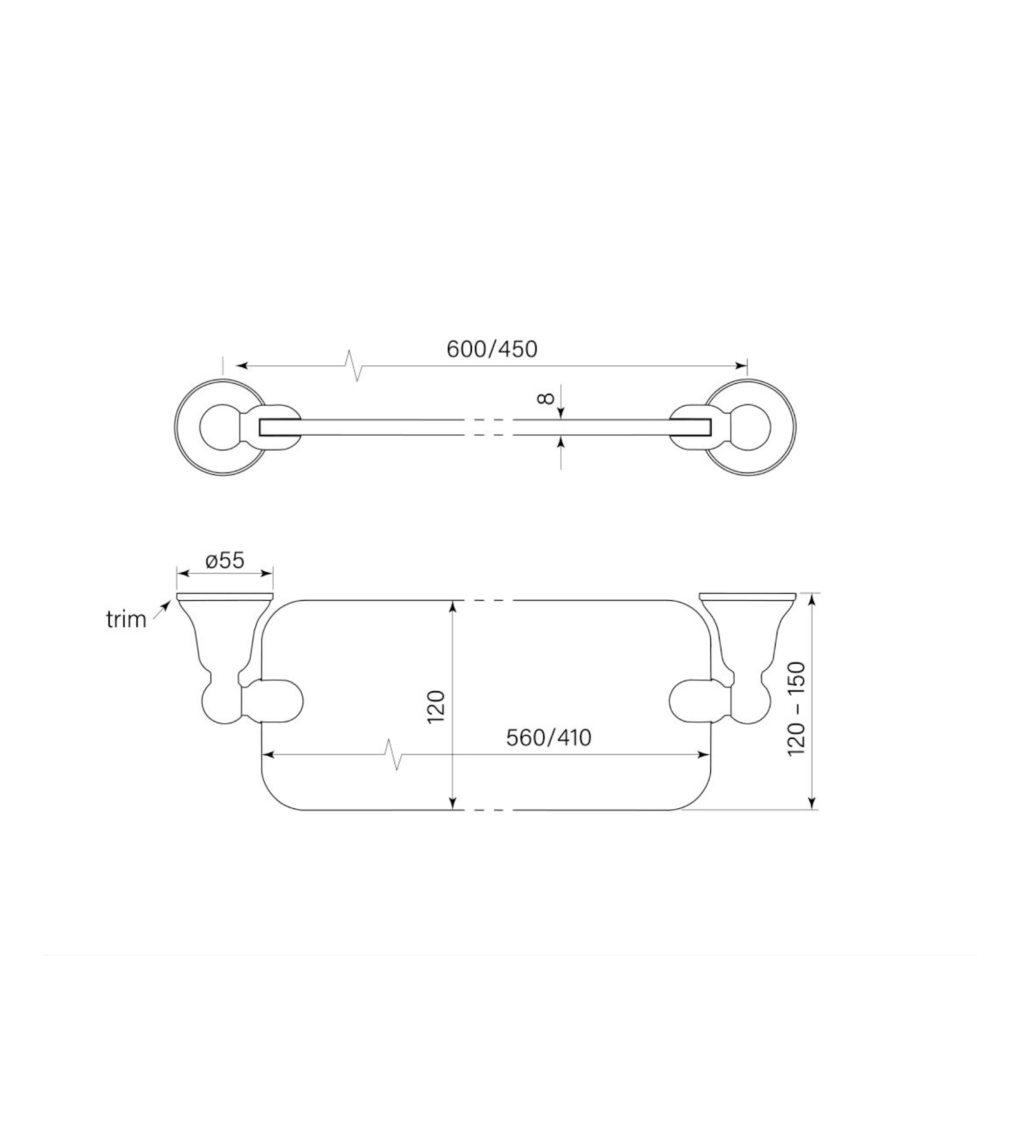 Faucet Strommen Cascade Glass Shelf 600