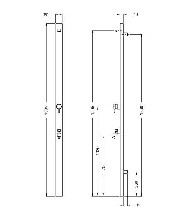 Rainware 4301 Suncoast Wall Outdoor Shower With Hot & Cold Mixer and Footwash