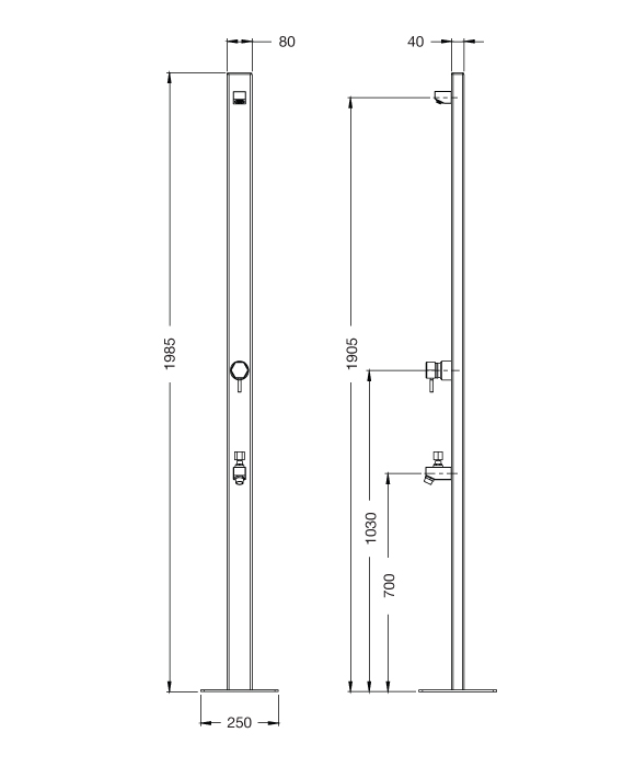 Rainware 4505 Suncoast Premium Freestanding Outdoor Shower With Mixer & Footwash