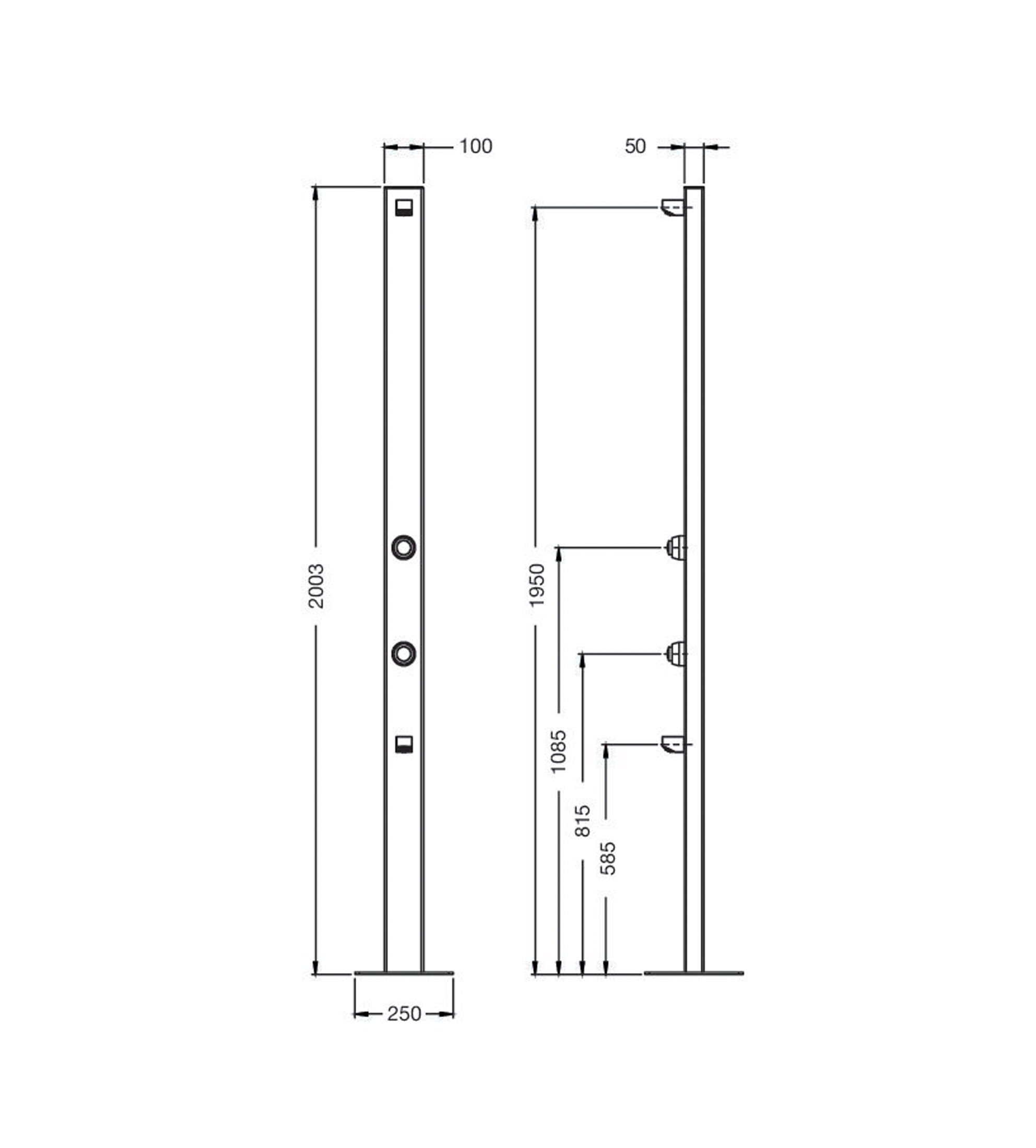 Rainware 5000 Beach Slim Commercial Outdoor Shower With Time Flow