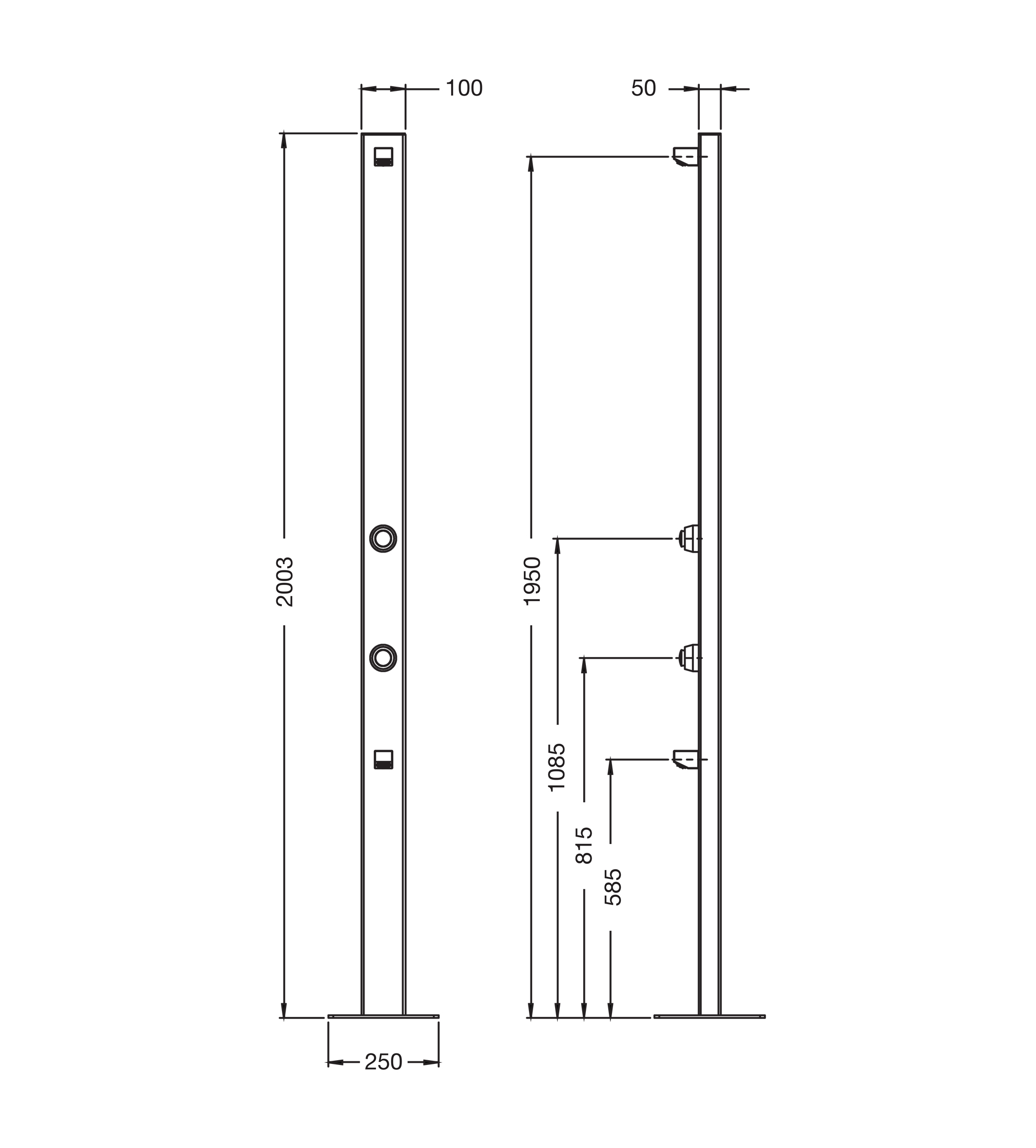 Rainware 5001 Beach Slim Commercial Outdoor Shower With Time Flow & Footwash