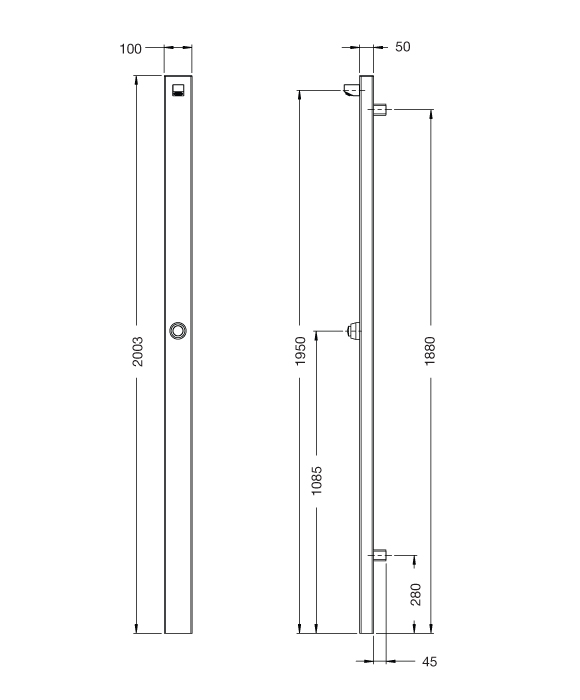 Rainware 5100 Beach Commercial Outdoor Wall Shower With Time Flow
