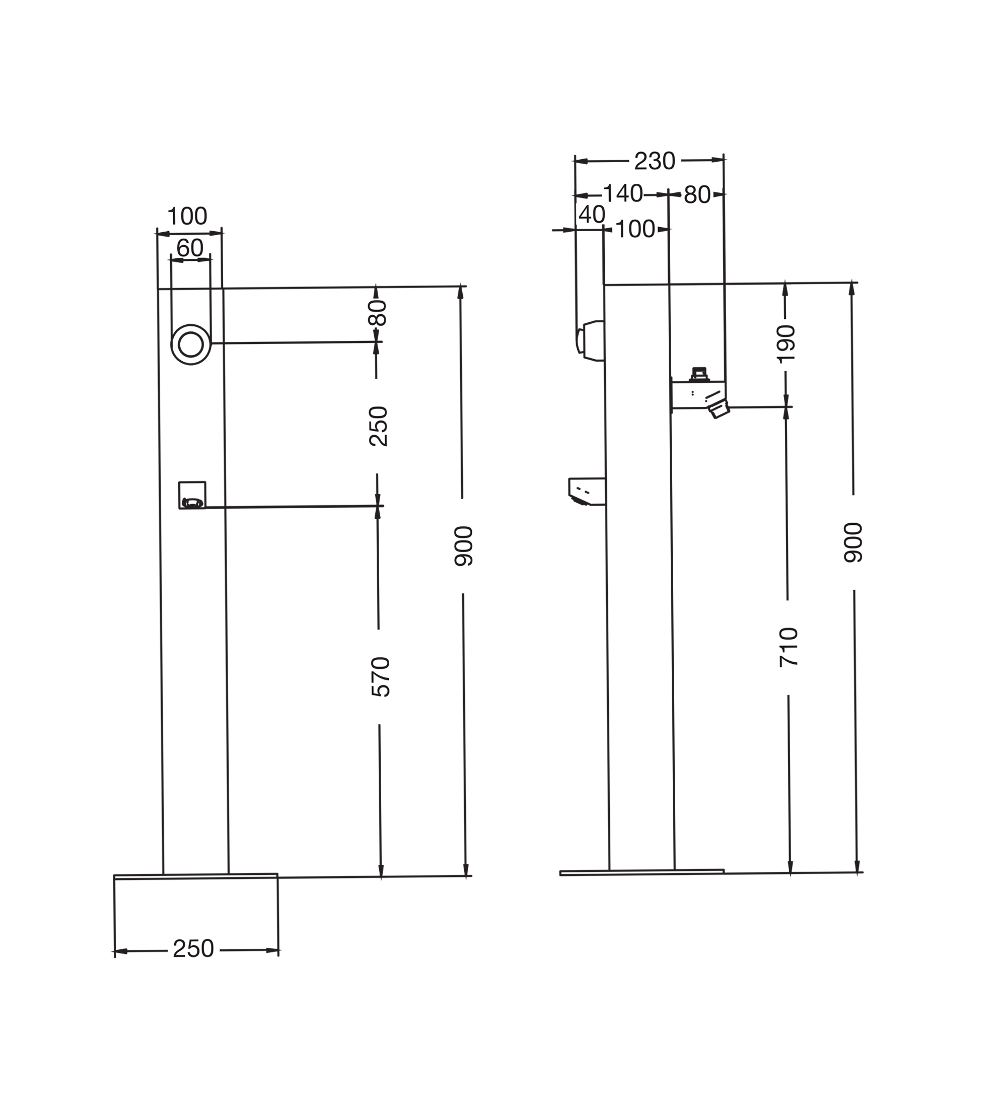 Rainware 5201 Beach Slim Commercial Outdoor Footwash Stand With Time Flow