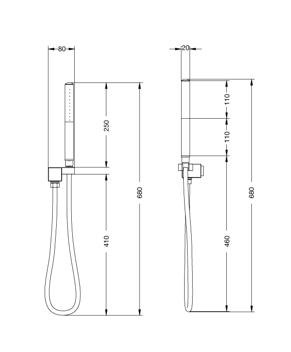 Rainware 8015 Castaway Stainless Steel Outdoor Handshower on Wall