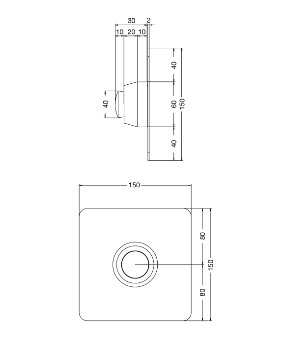 Rainware 8300 Beach Commercial Outdoor Time Flow Wall Stop - Cold