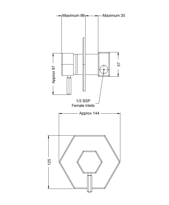 Rainware 8500 Miami Outdoor Wall Mixer With Side Inlets