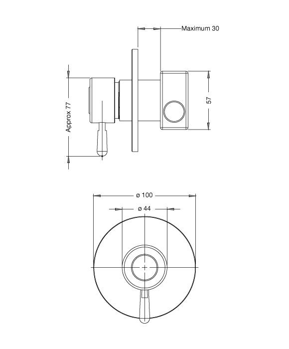 Rainware 8700 Marengo Outdoor Wall Mixer With Side Inlets