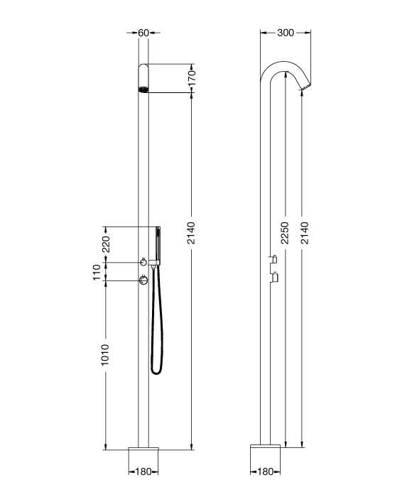 Rainware 9001 Maroubra Hot & Outdoor Cold Shower & Handheld