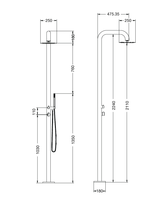 Rainware 9008 Bronte Hot & Cold Outdoor Shower & Handheld