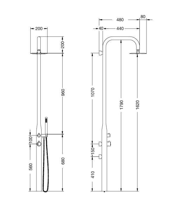 Rainware 9009 Collaroy Hot & Cold Outdoor Shower & Handheld