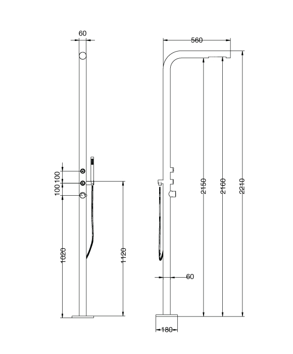 Rainware 9016 Avoca Hot & Cold Outdoor Shower & Handheld