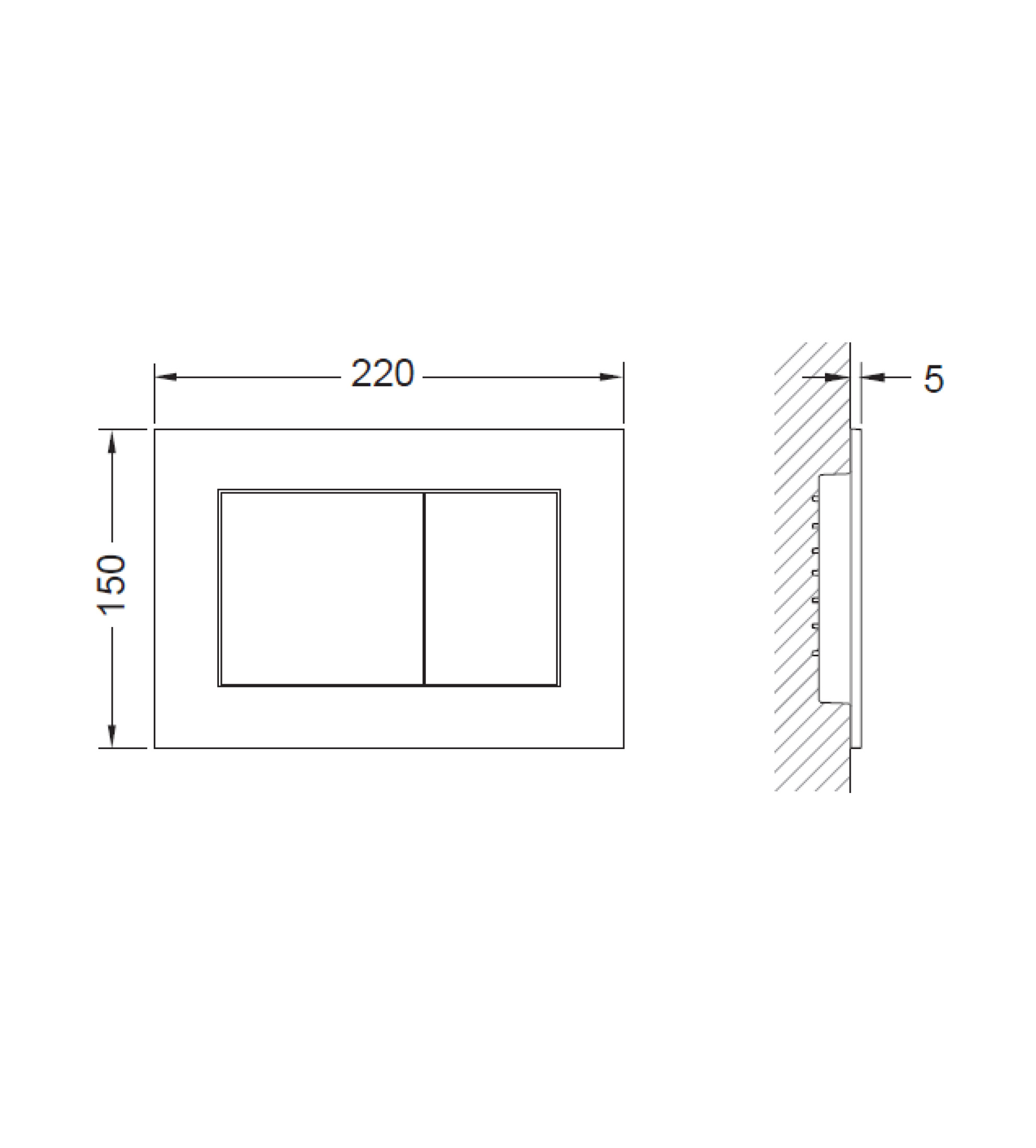 TECE Now Flush Button, Graphite